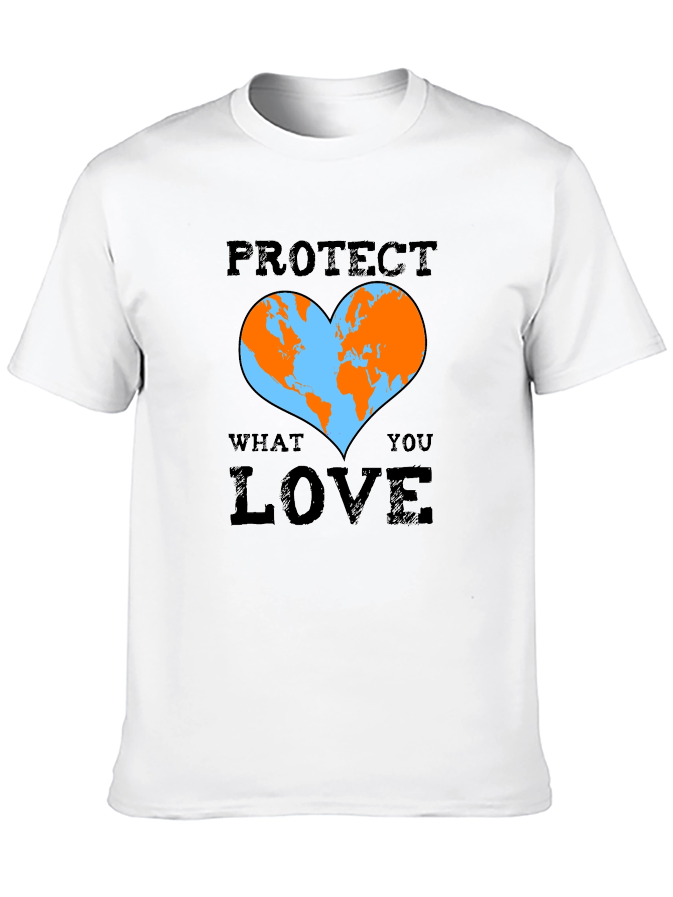 Protect What You Love Earth Heart Graphic T-Shirt