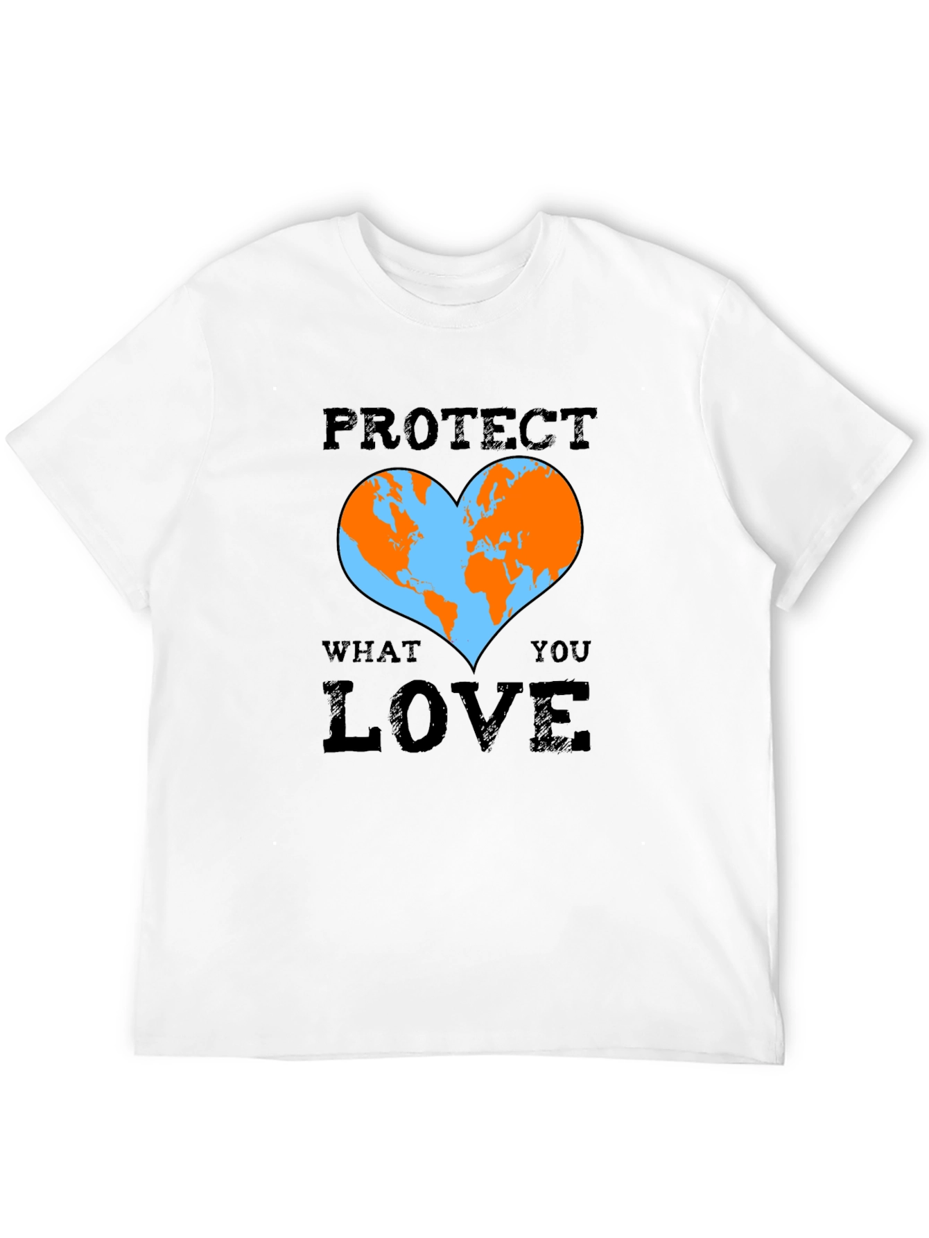 Protect What You Love Earth Heart Graphic T-Shirt