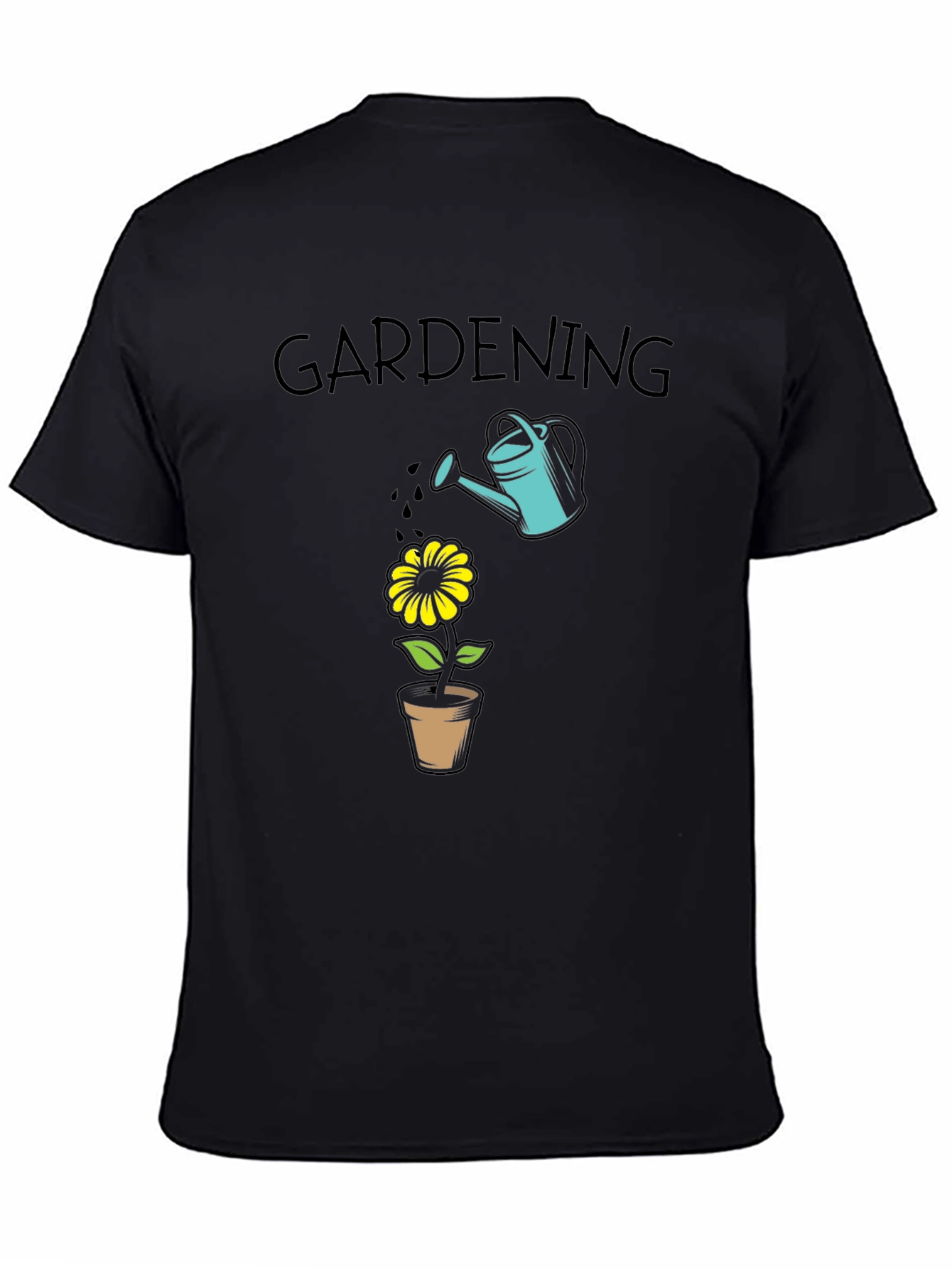 Gardening T-Shirt - Water Can & Flower Design