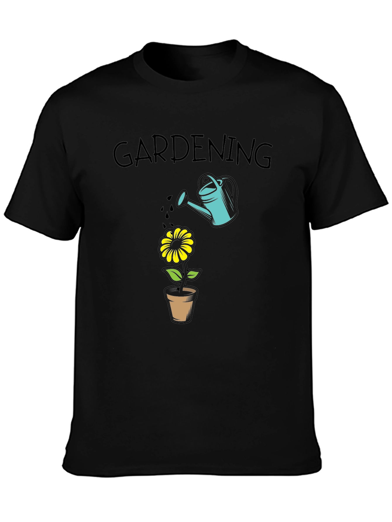 Gardening T-Shirt - Water Can & Flower Design