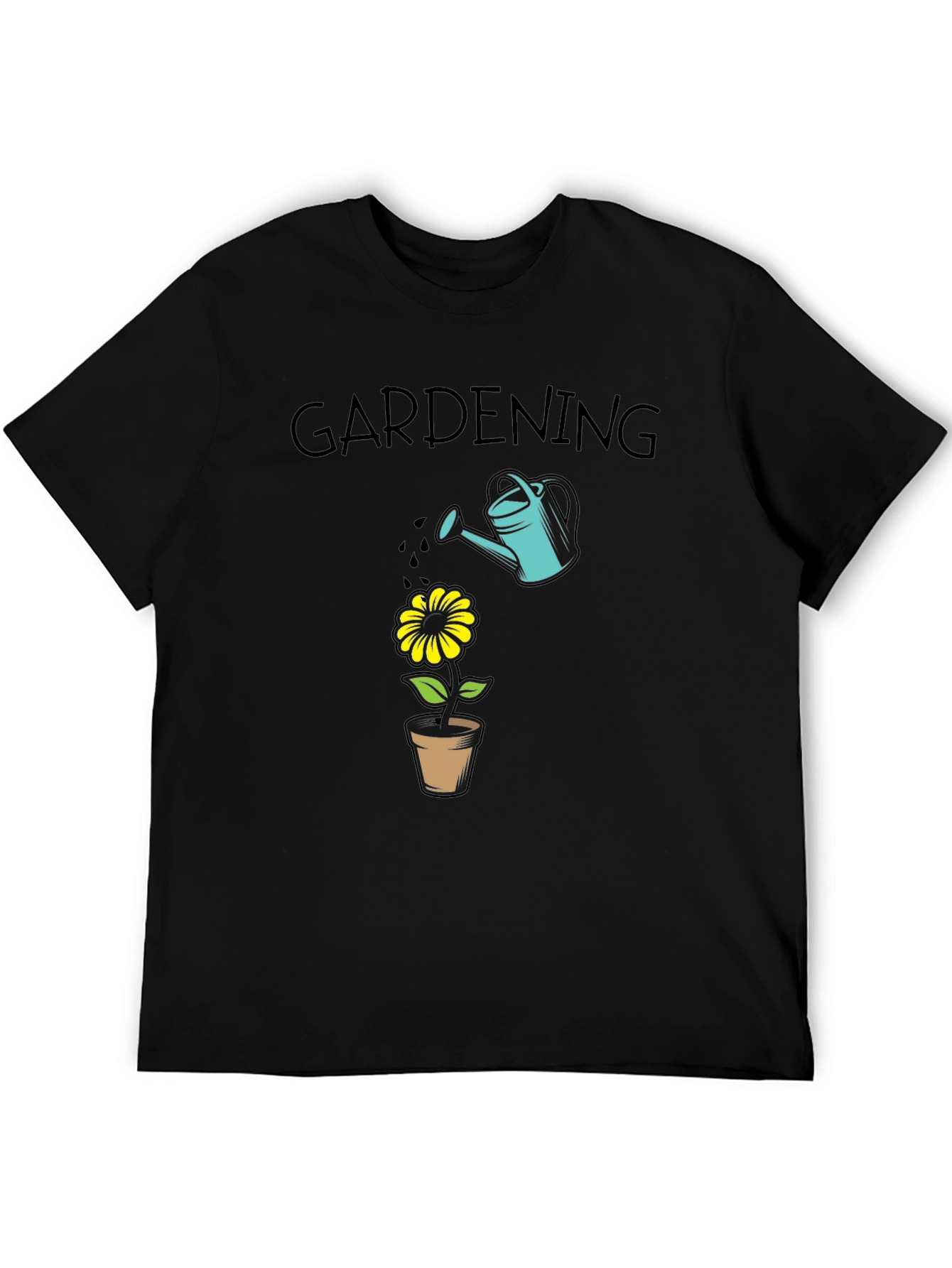Gardening T-Shirt - Water Can & Flower Design