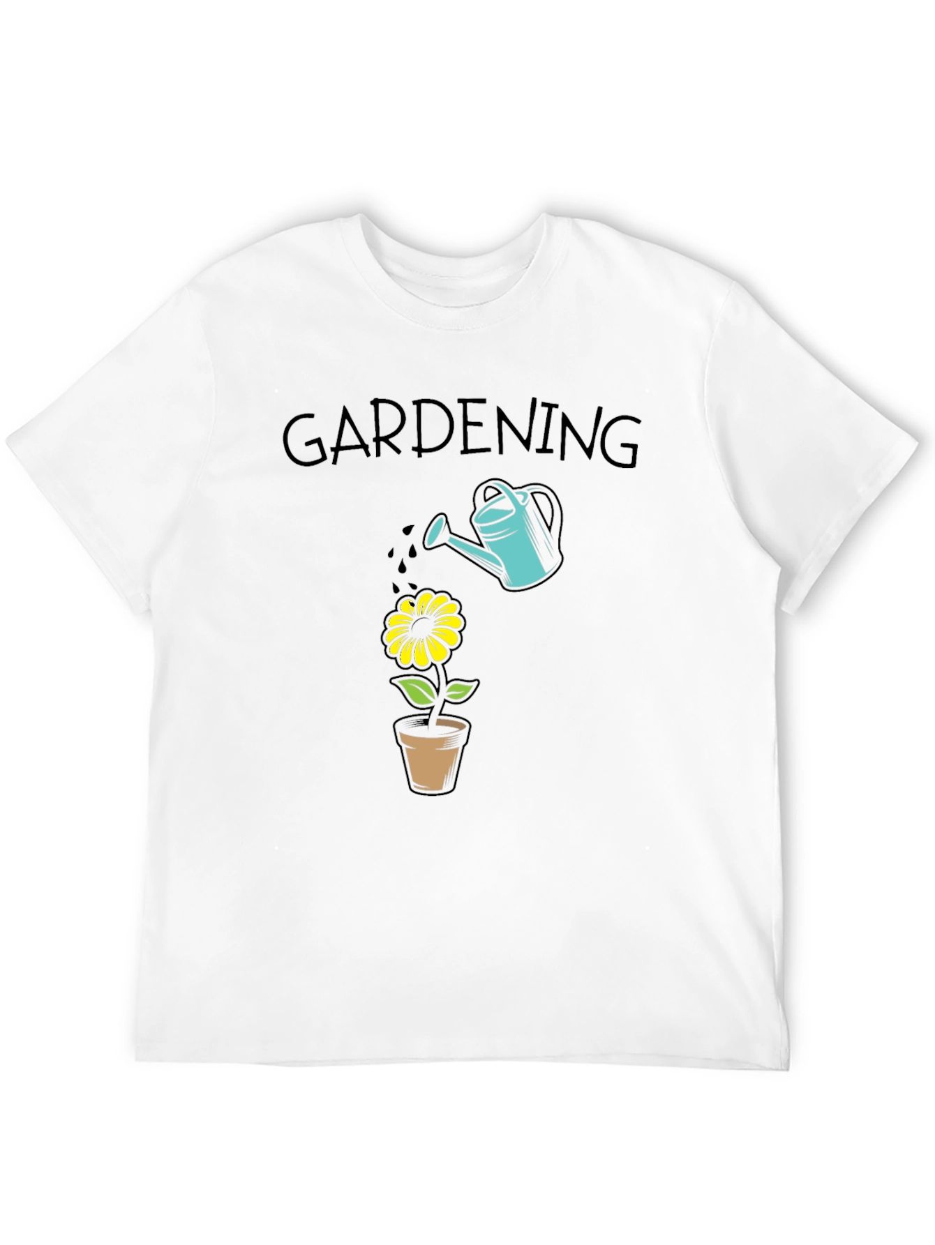 Gardening T-Shirt - Water Can & Flower Design