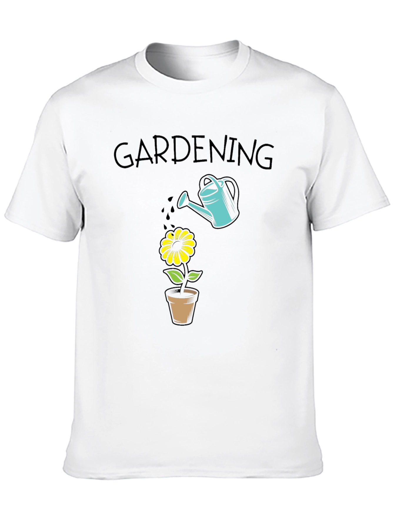 Gardening T-Shirt - Water Can & Flower Design