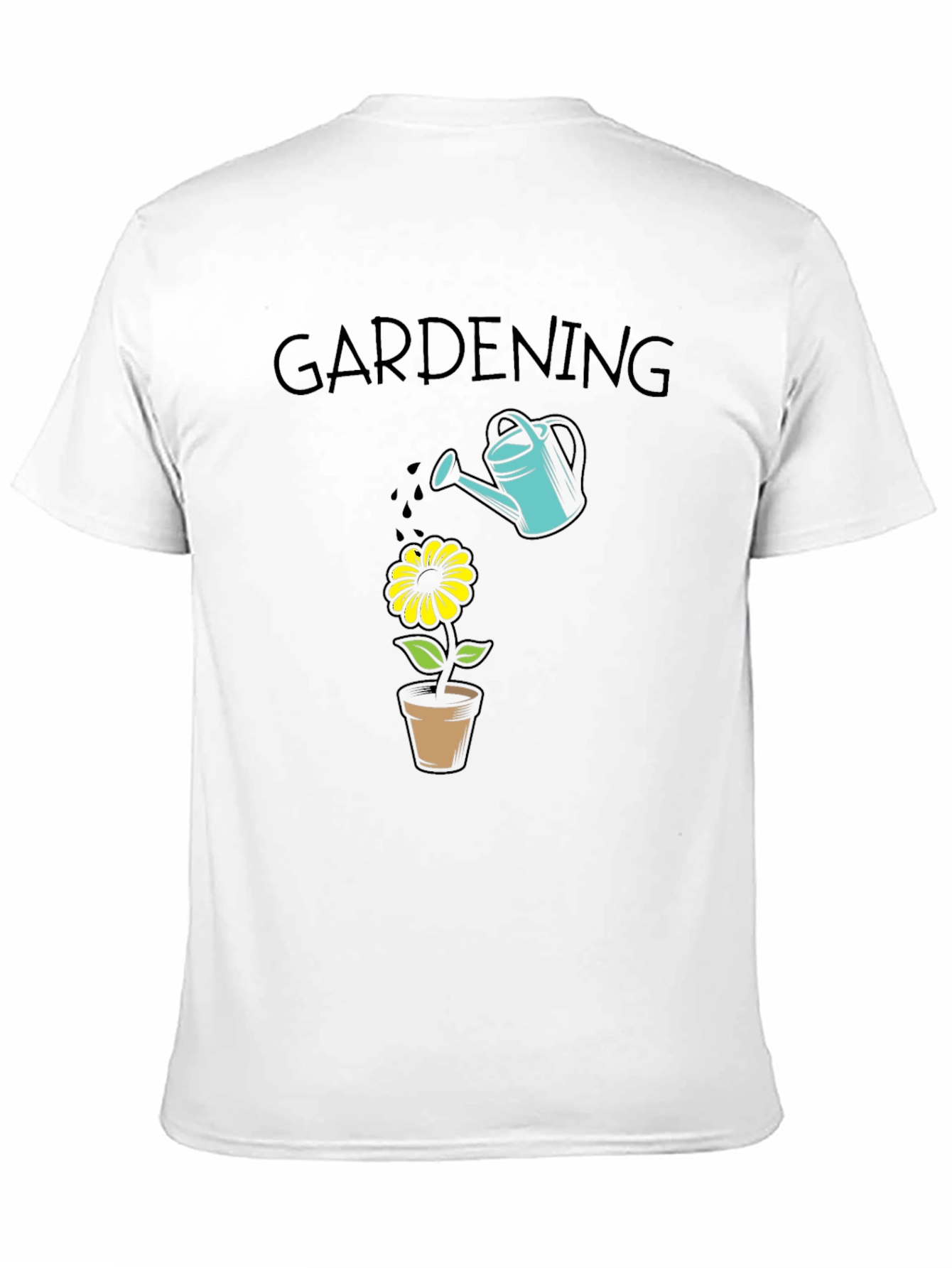 Gardening T-Shirt - Water Can & Flower Design
