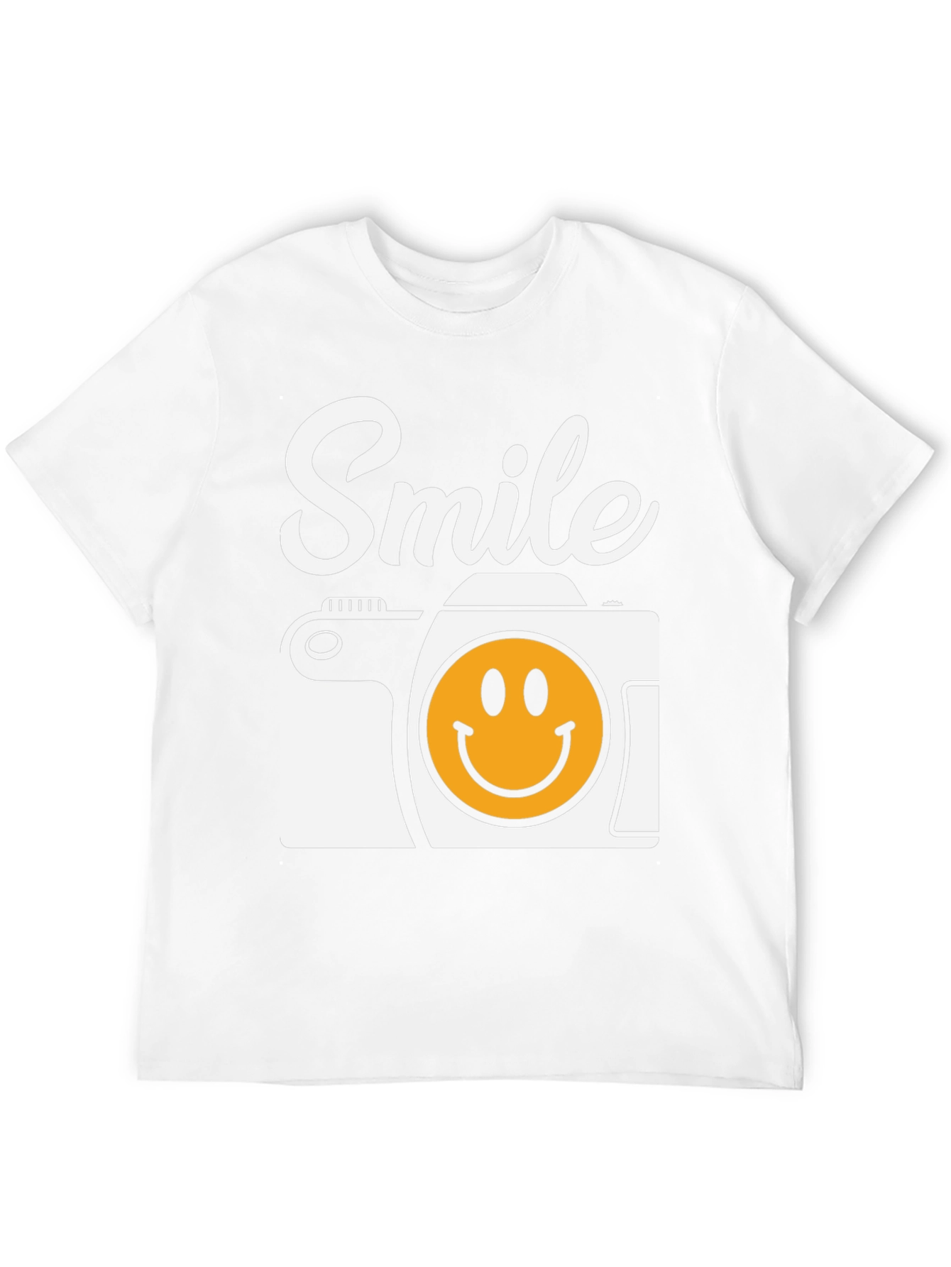 Smile Camera Graphic Tee - Black Cotton T-Shirt