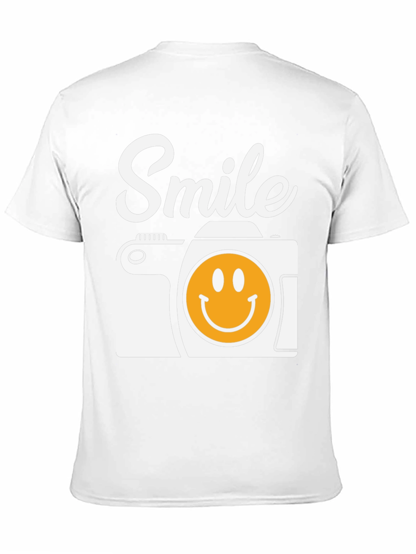 Smile Camera Graphic Tee - Black Cotton T-Shirt