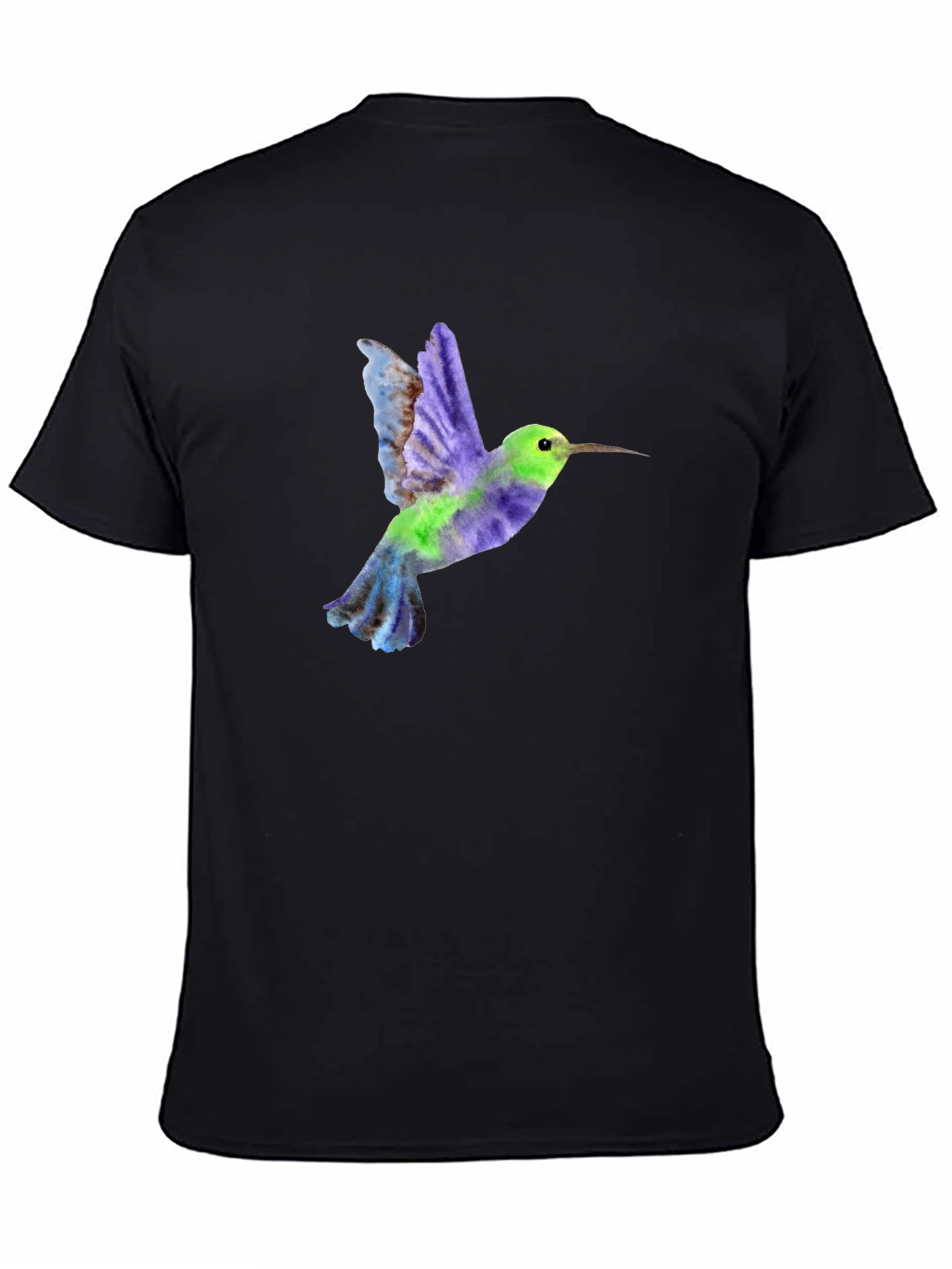 Hummingbird Graphic Tee - Black Cotton Blend