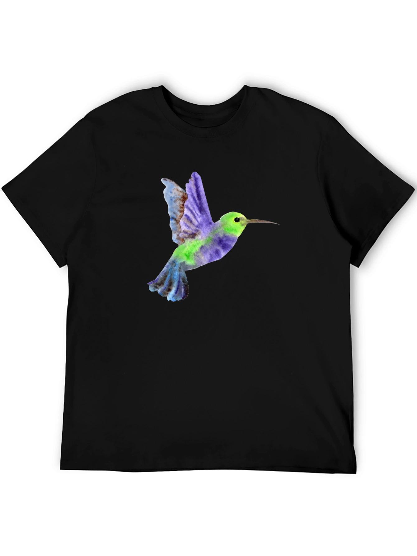 Hummingbird Graphic Tee - Black Cotton Blend