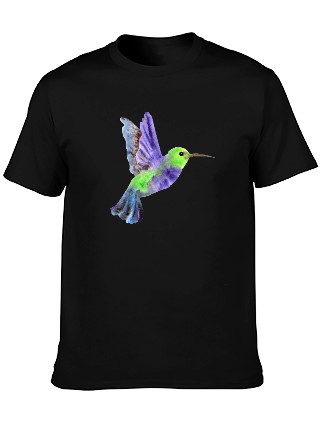 Hummingbird Graphic Tee - Black Cotton Blend