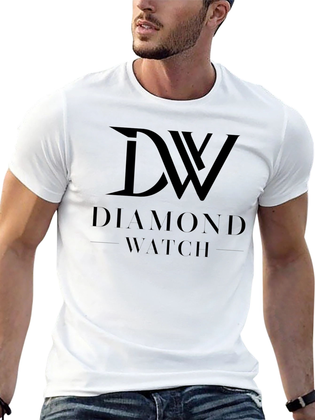 Diamond Watch Graphic Tee - Stylish Black T-Shirt