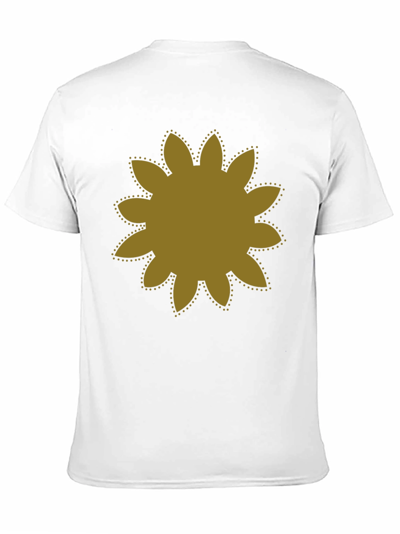 Black T-Shirt with Gold Flower Graphic