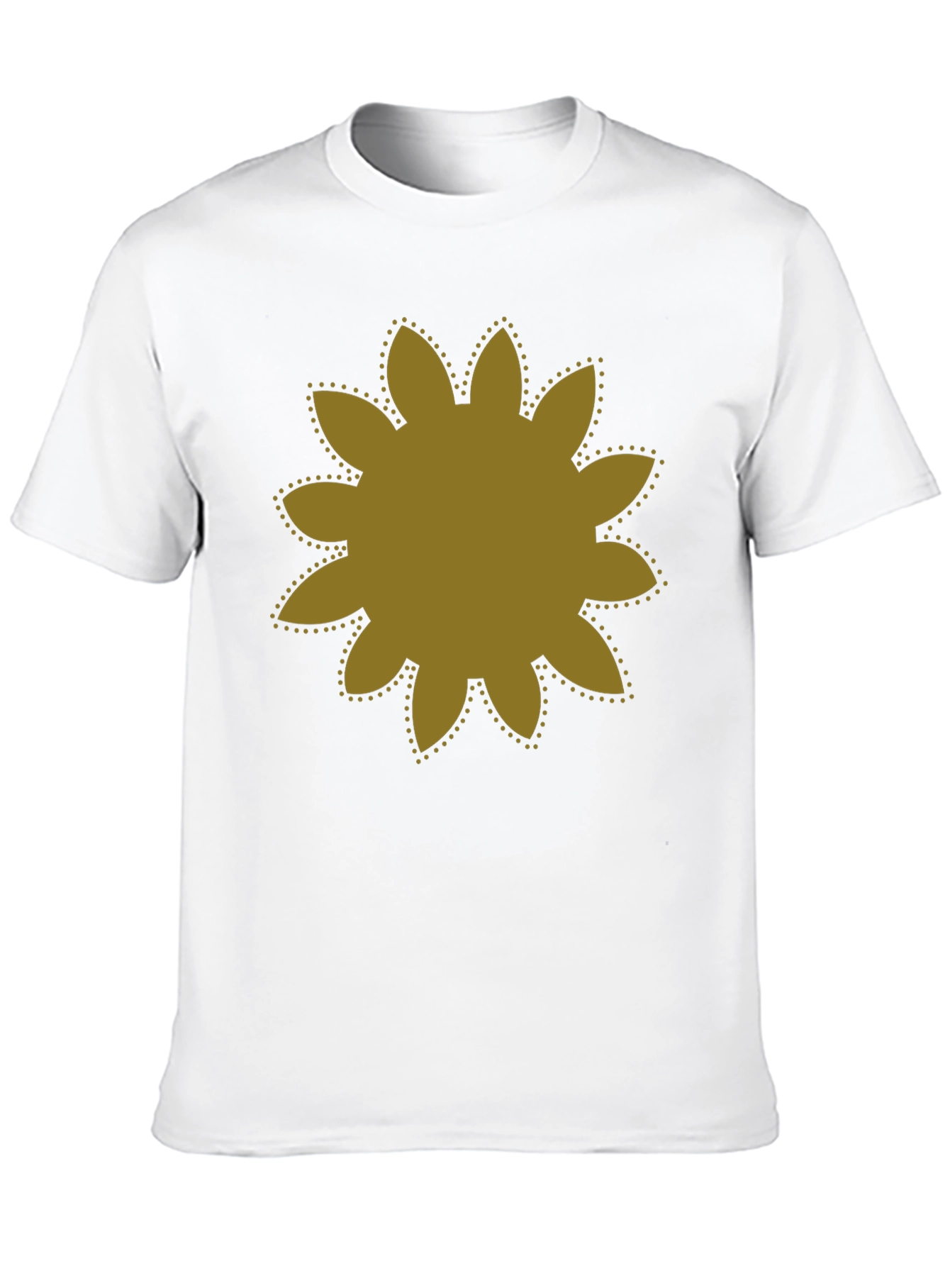 Black T-Shirt with Gold Flower Graphic