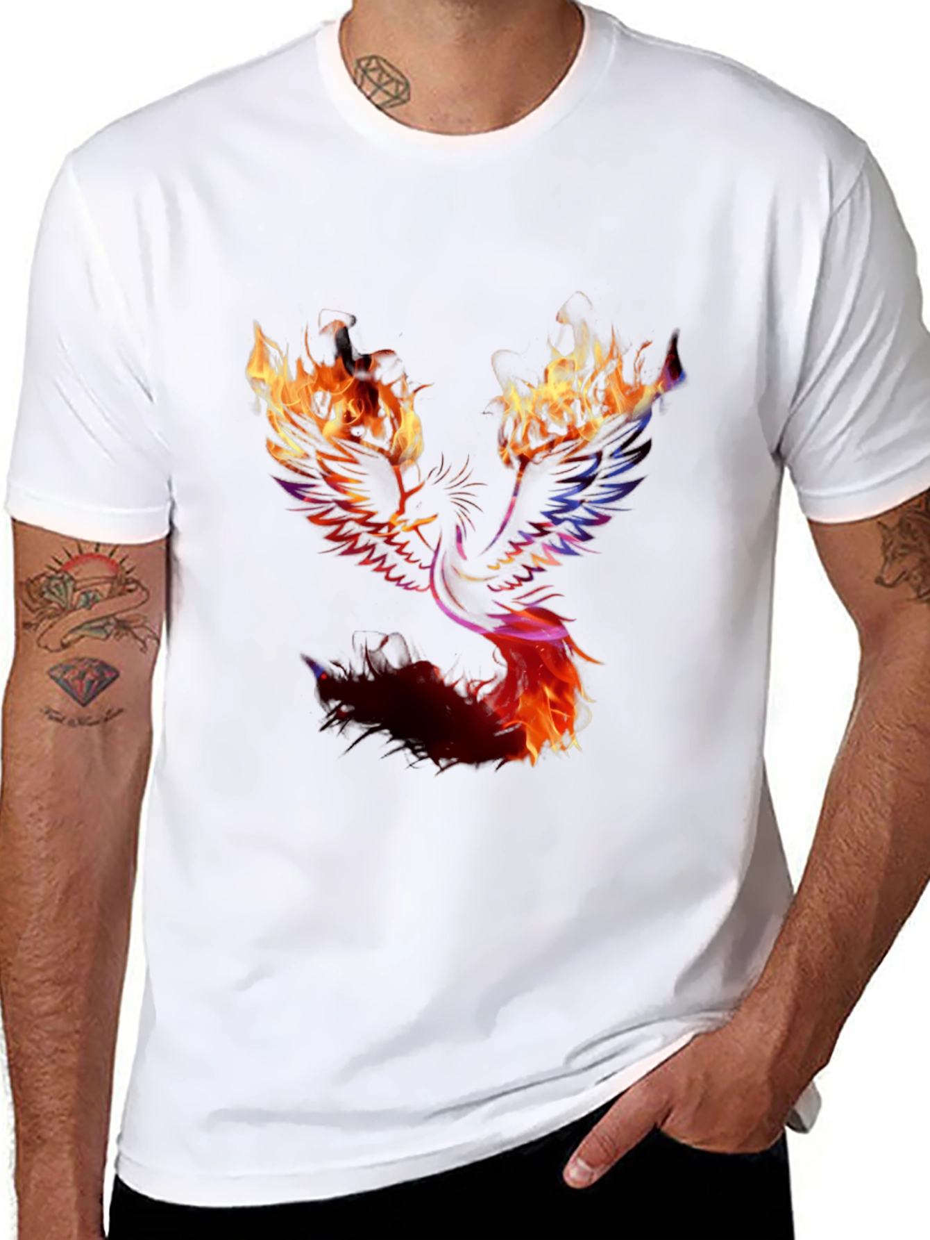 Fiery Phoenix Graphic Tee - Bold Statement Shirt