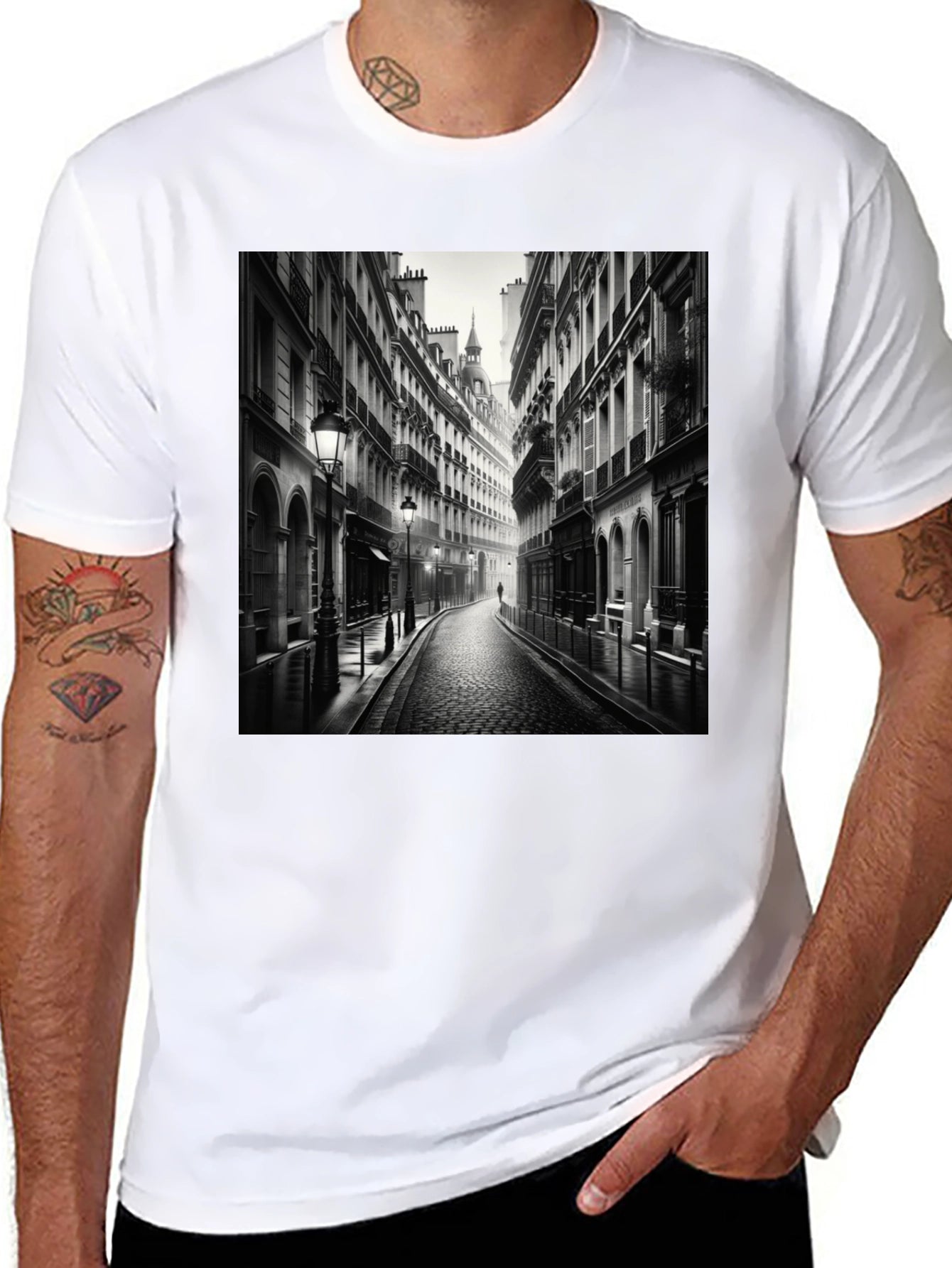 Paris Street Scene Graphic Tee