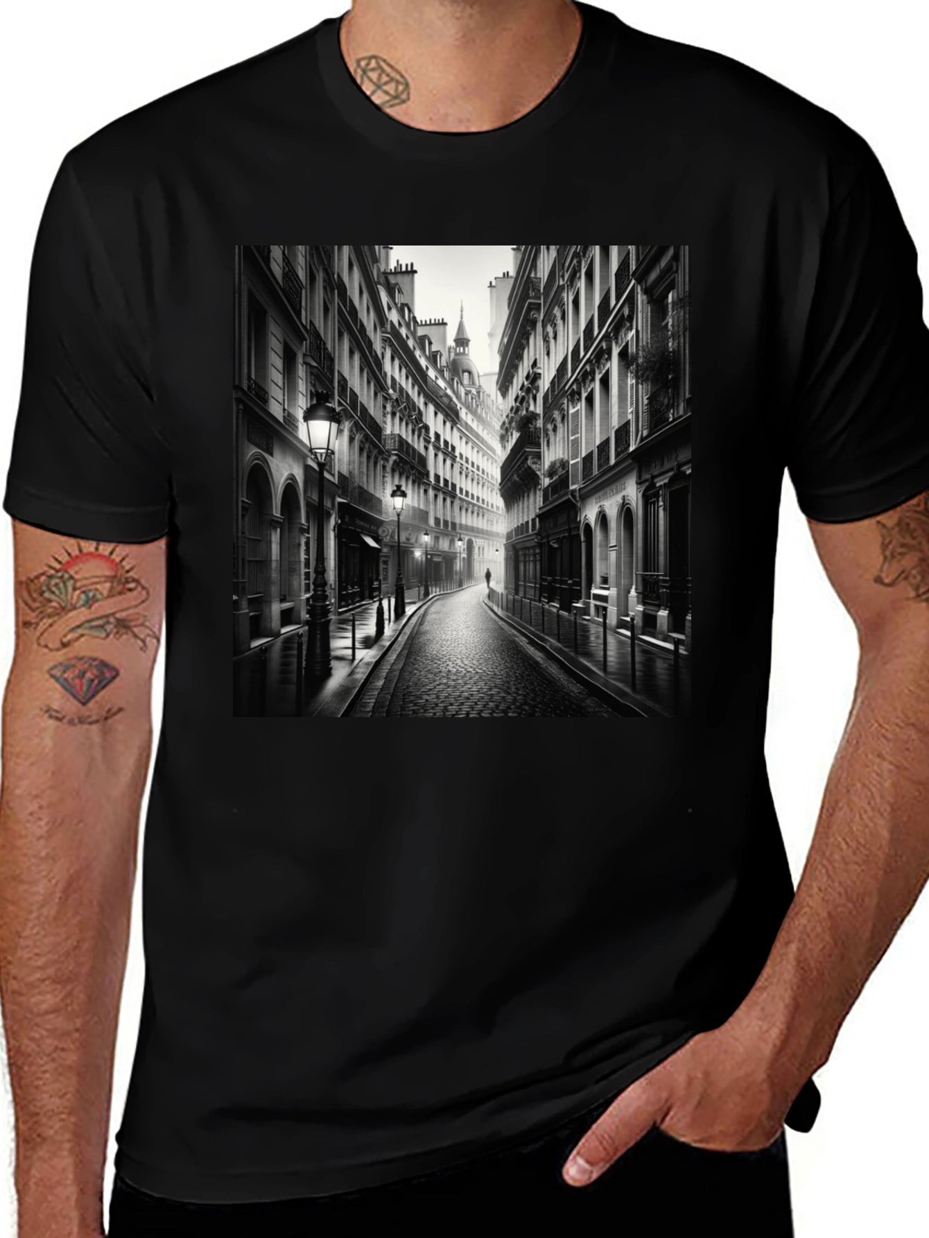 Paris Street Scene Graphic Tee