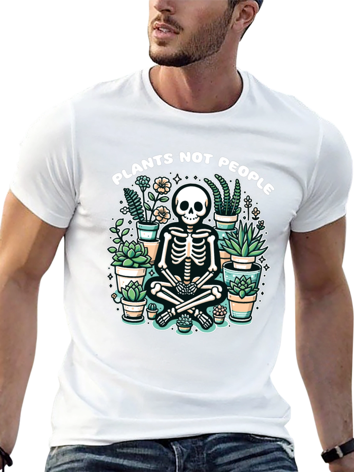 Plants Not People Skeleton Graphic Tee