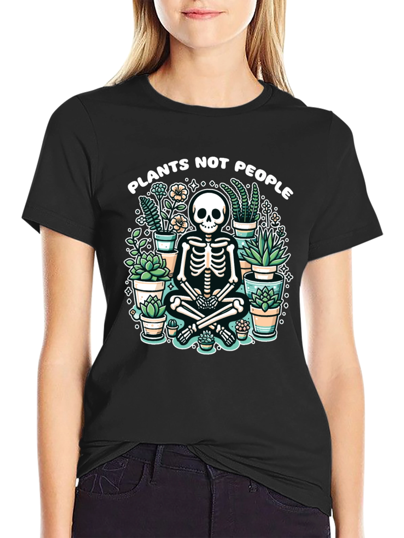 Plants Not People Skeleton Graphic Tee