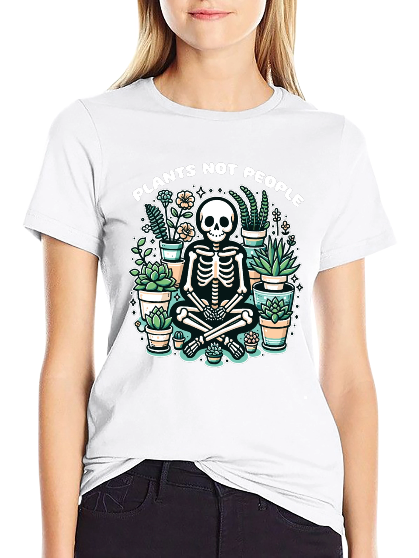 Plants Not People Skeleton Graphic Tee