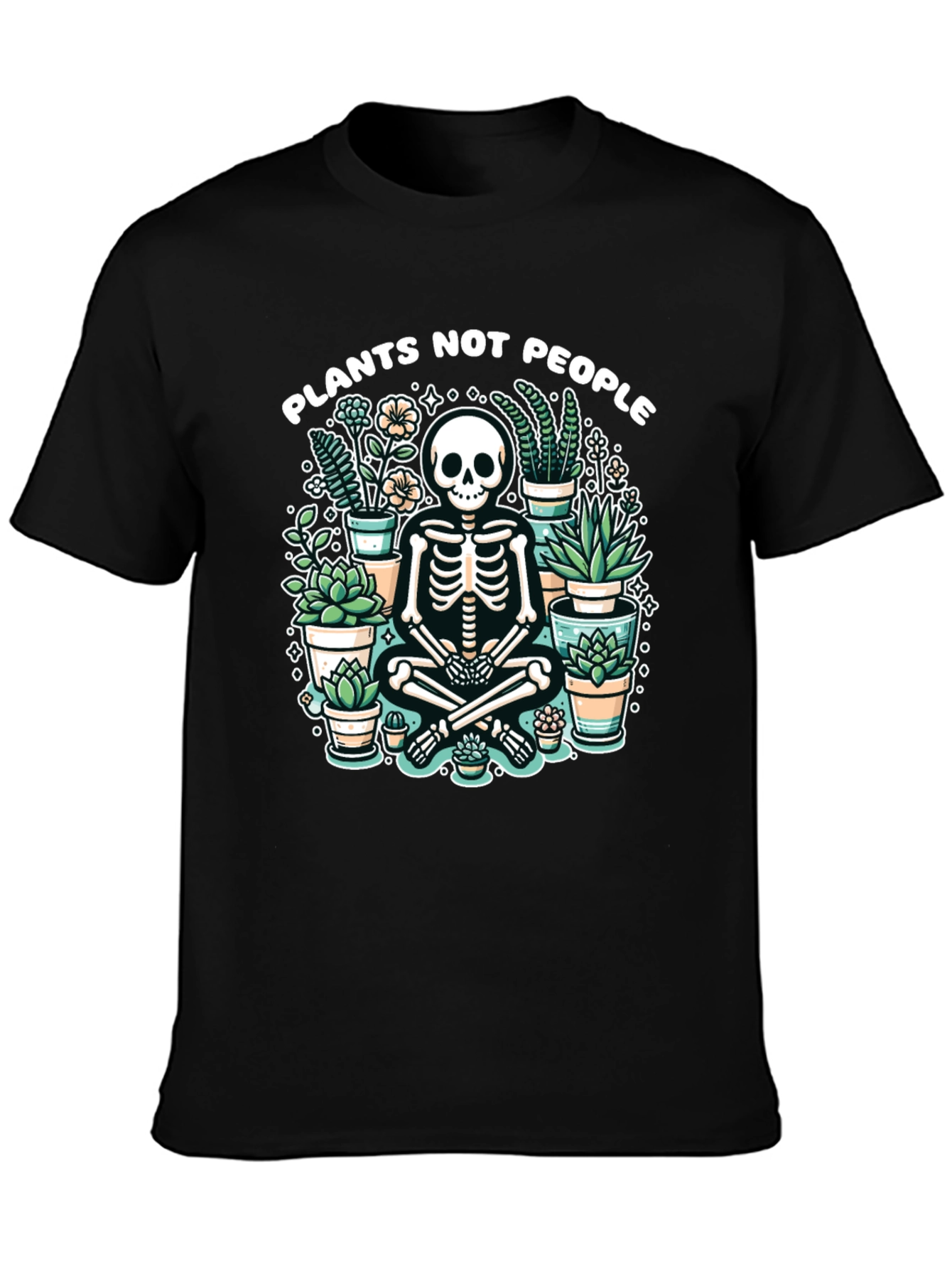 Plants Not People Skeleton Graphic Tee
