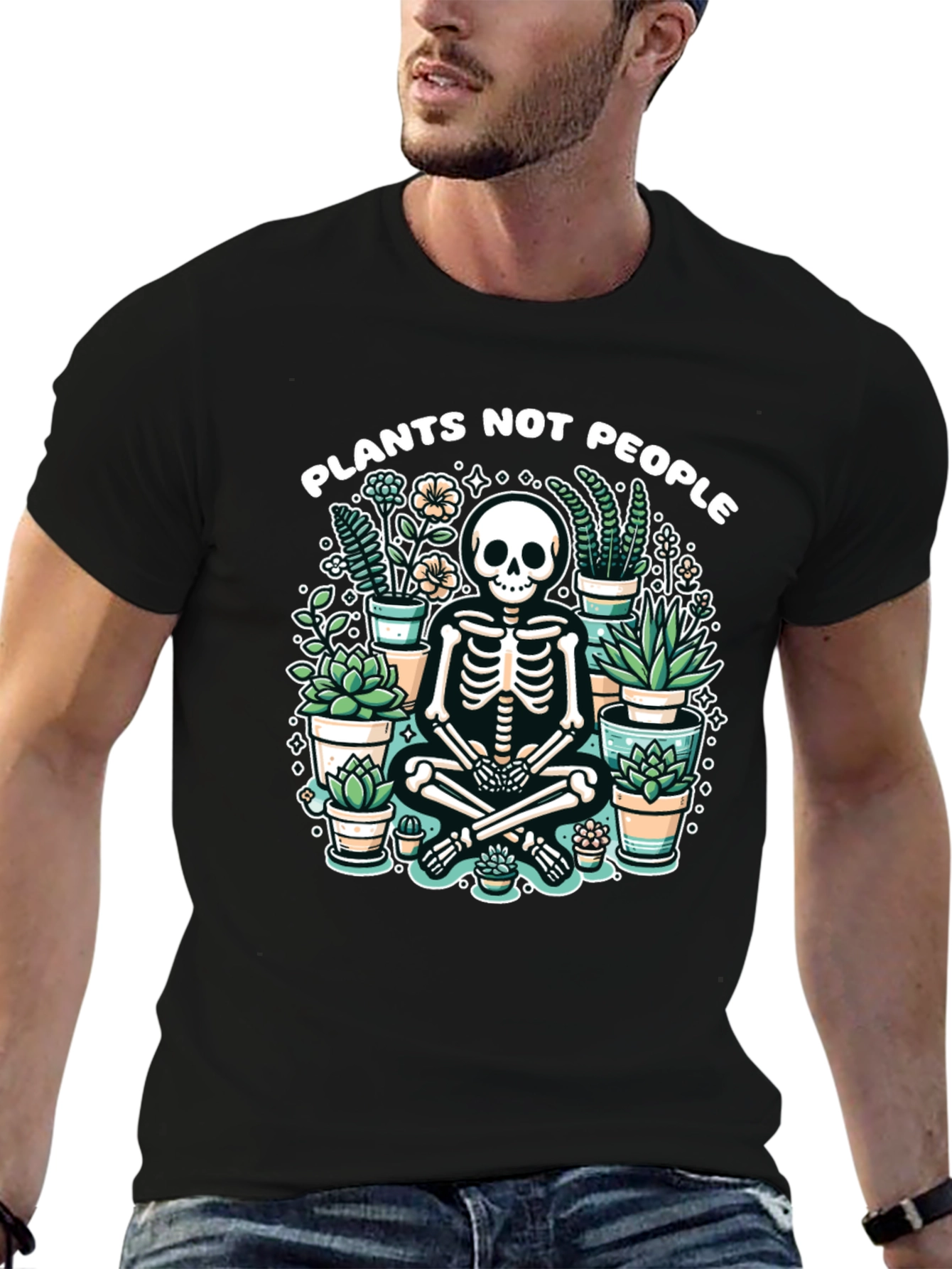 Plants Not People Skeleton Graphic Tee