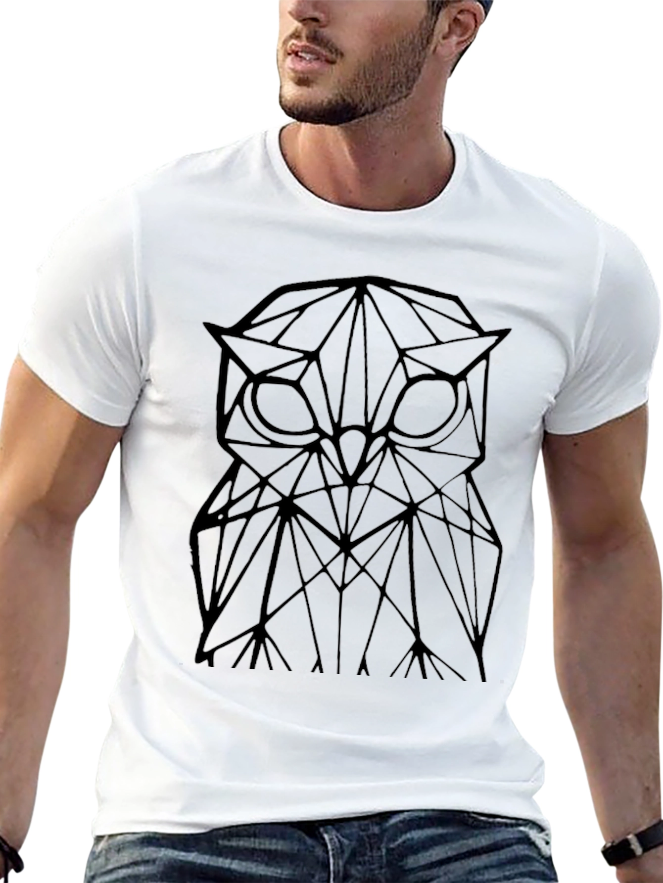 Geometric Owl T-Shirt - Stylish Mens Tee