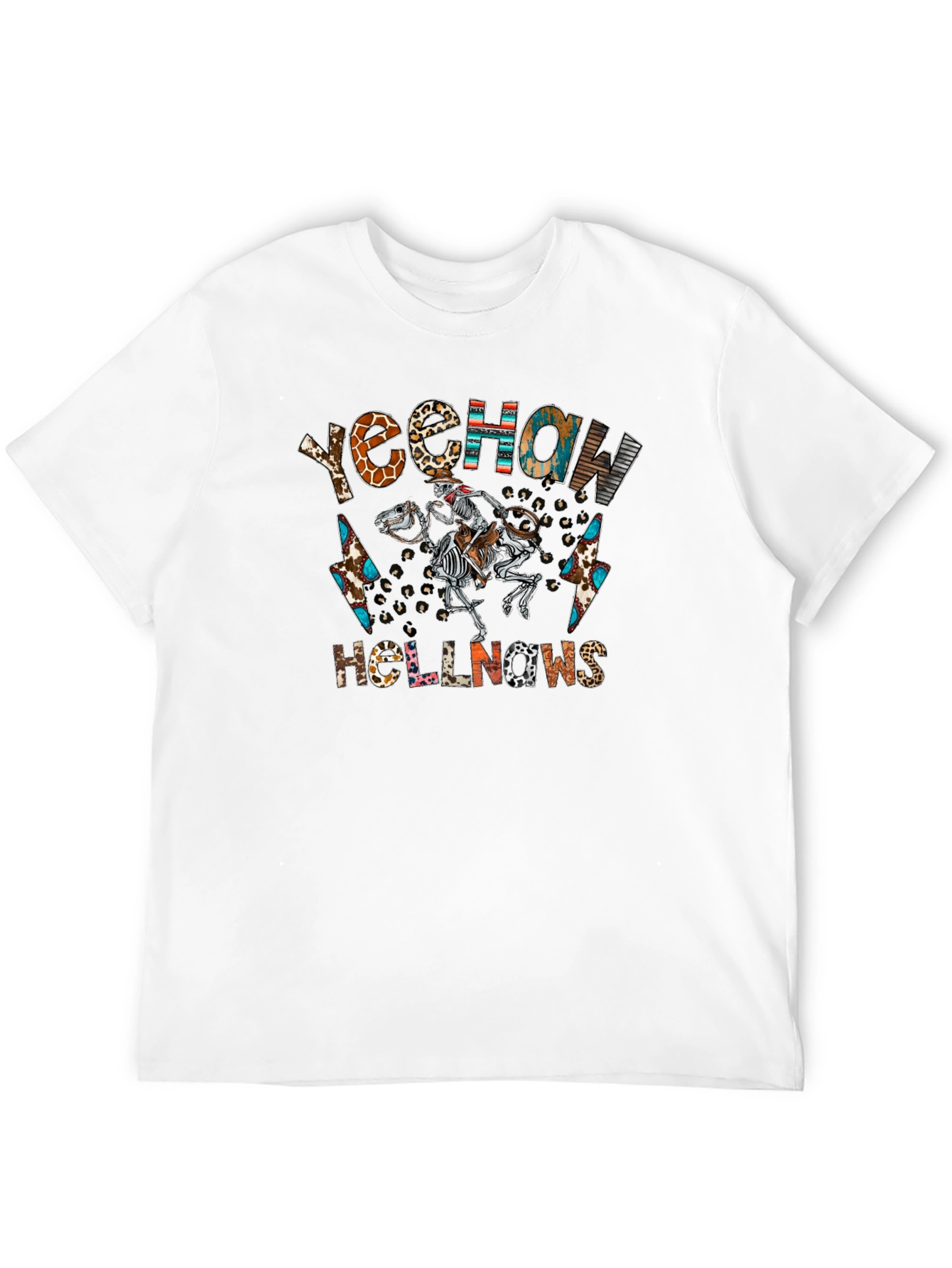 Yeehaw Hellnaws Skeleton Cowboy Graphic Tee