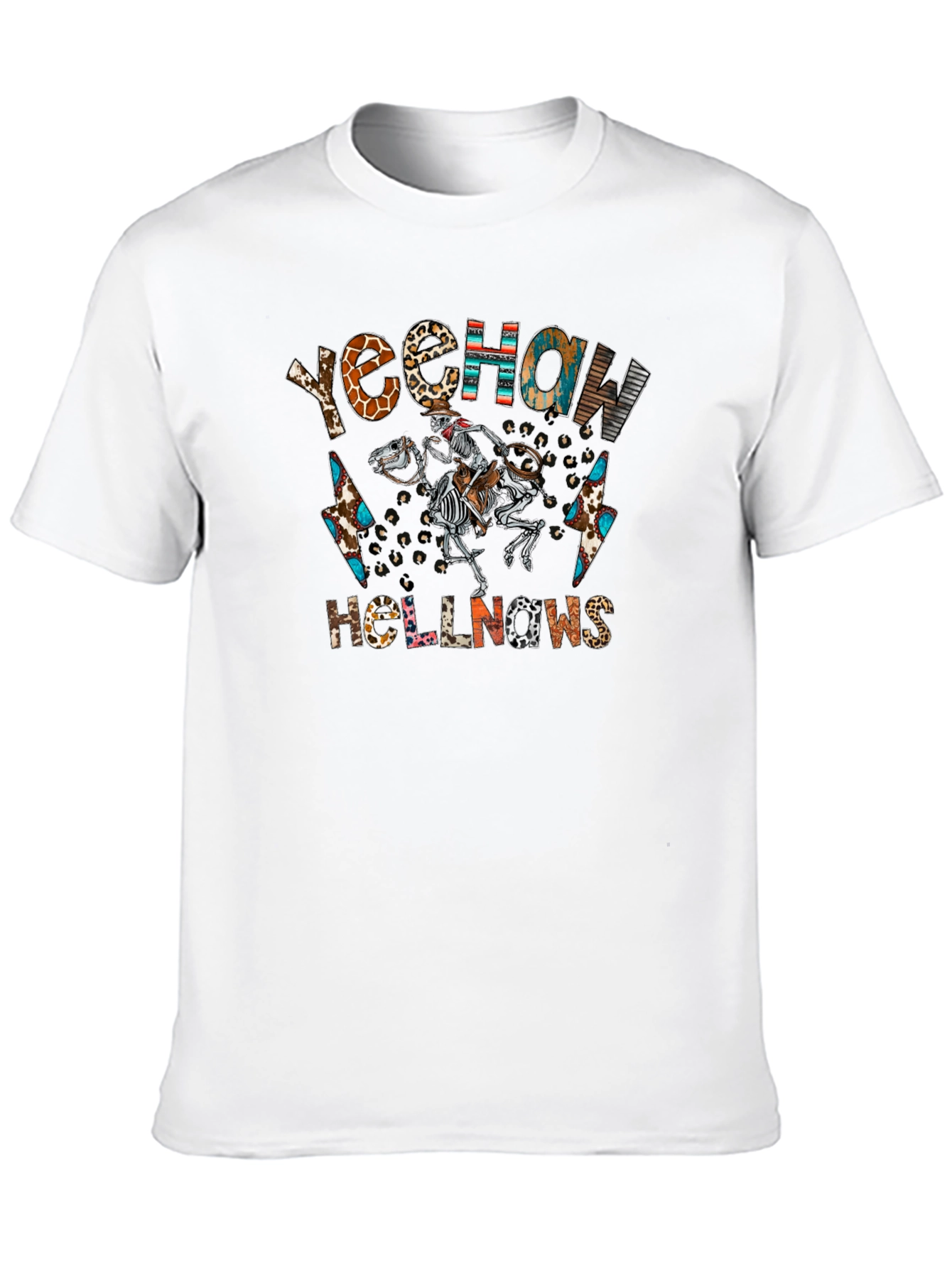 Yeehaw Hellnaws Skeleton Cowboy Graphic Tee