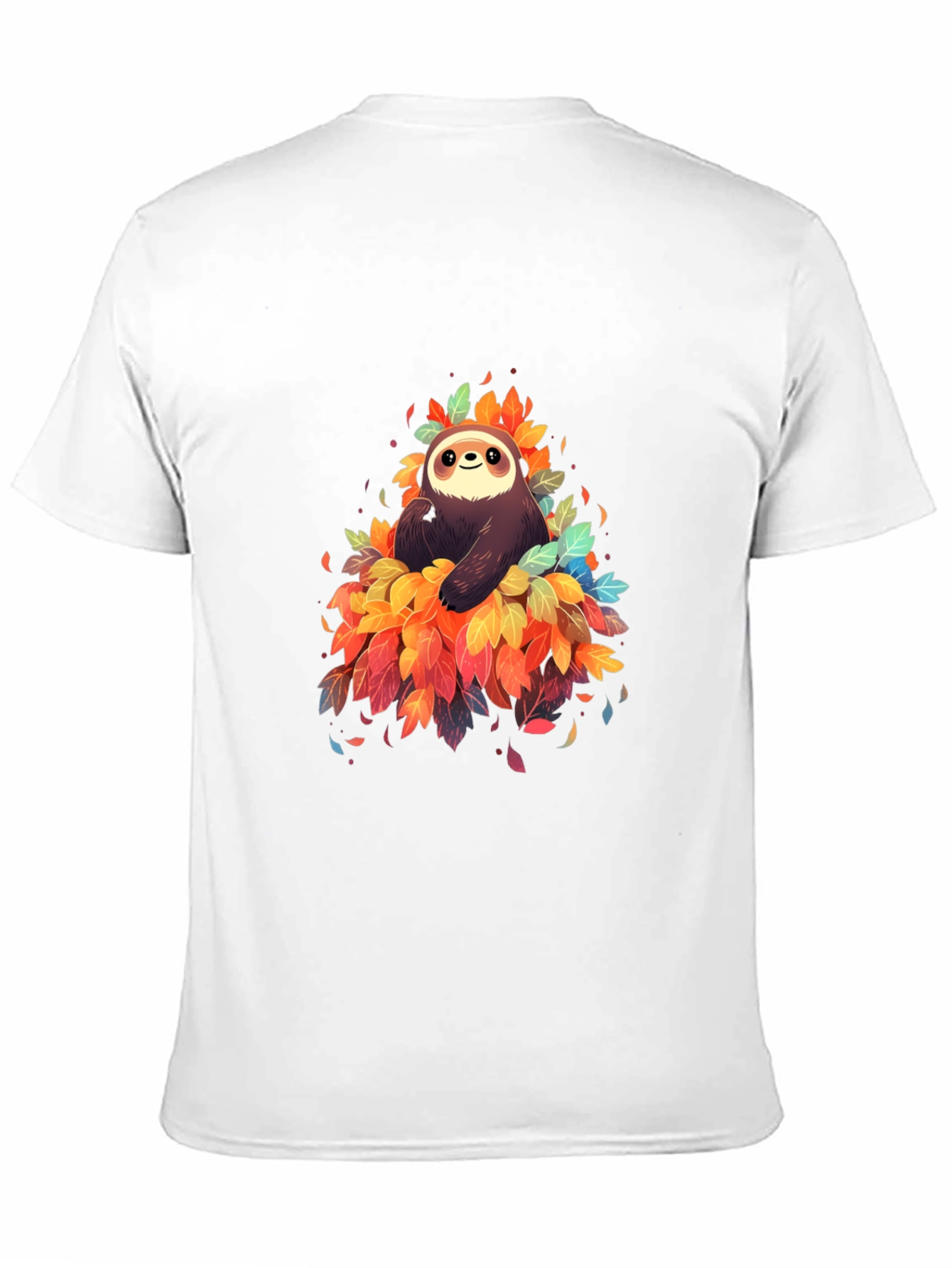 Sloth in Leaves Graphic Tee - Black T-Shirt