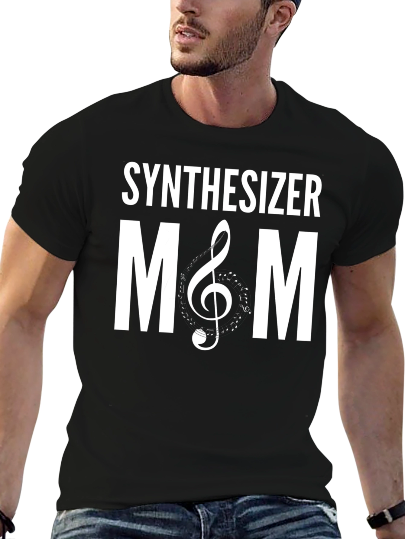 Synthesizer Mom T-Shirt - Musical Clef Design