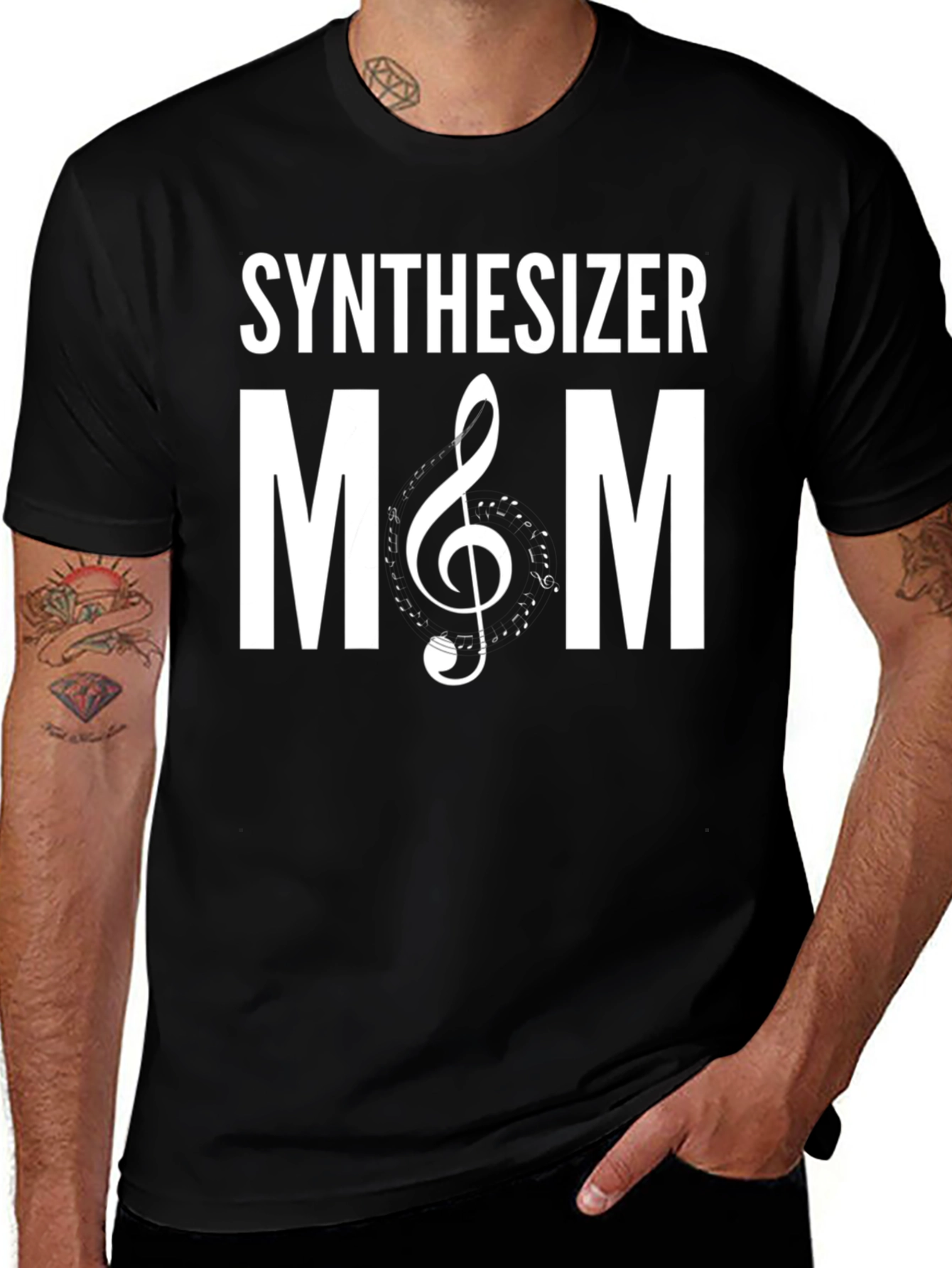 Synthesizer Mom T-Shirt - Musical Clef Design