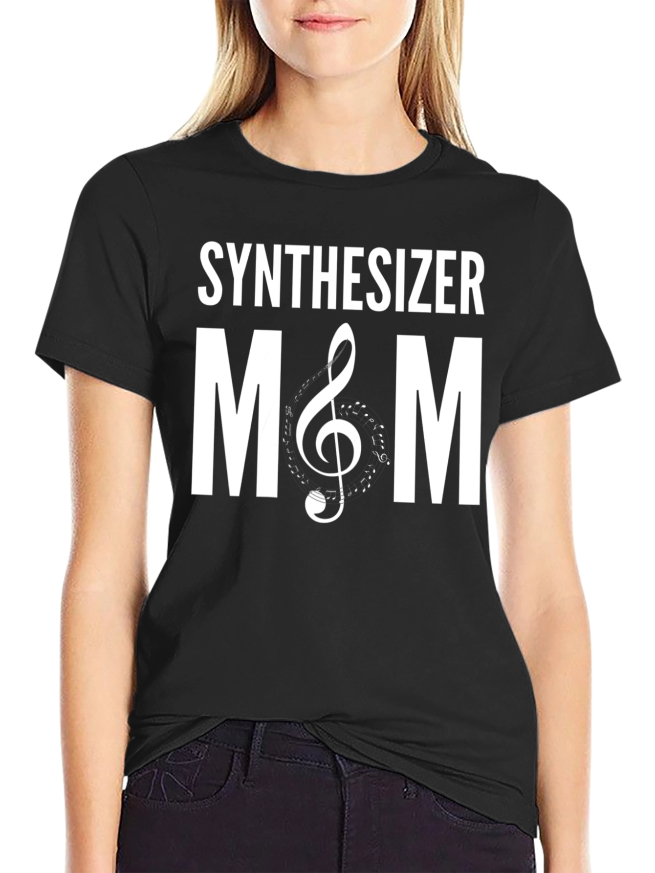 Synthesizer Mom T-Shirt - Musical Clef Design