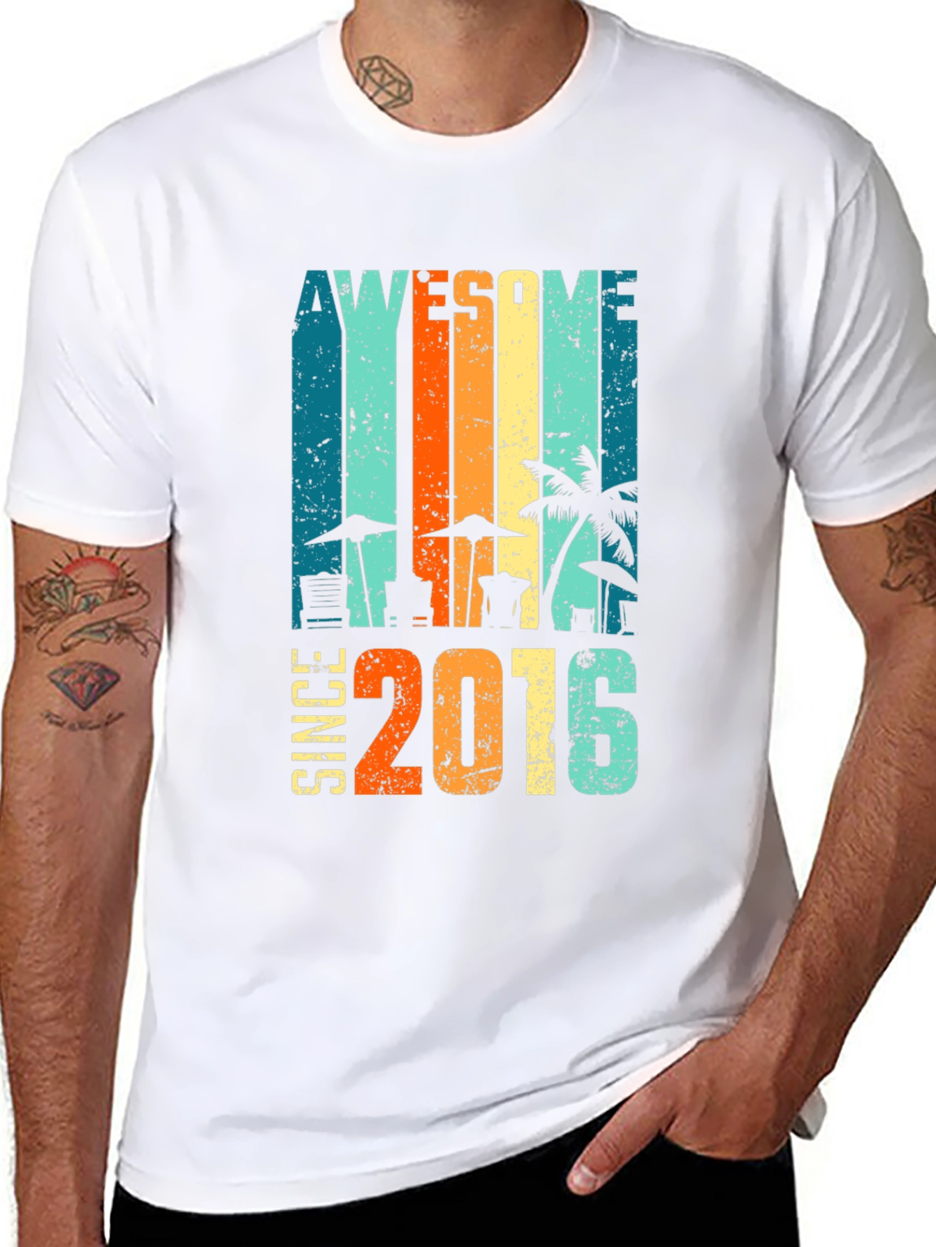 Awesome Since 2016 T-Shirt Beach Design