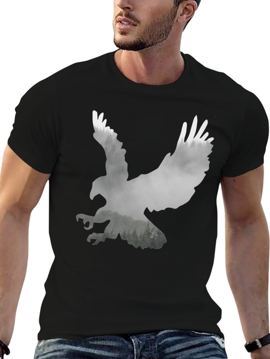 Eagle Silhouette Graphic Tee - Nature Inspired Style