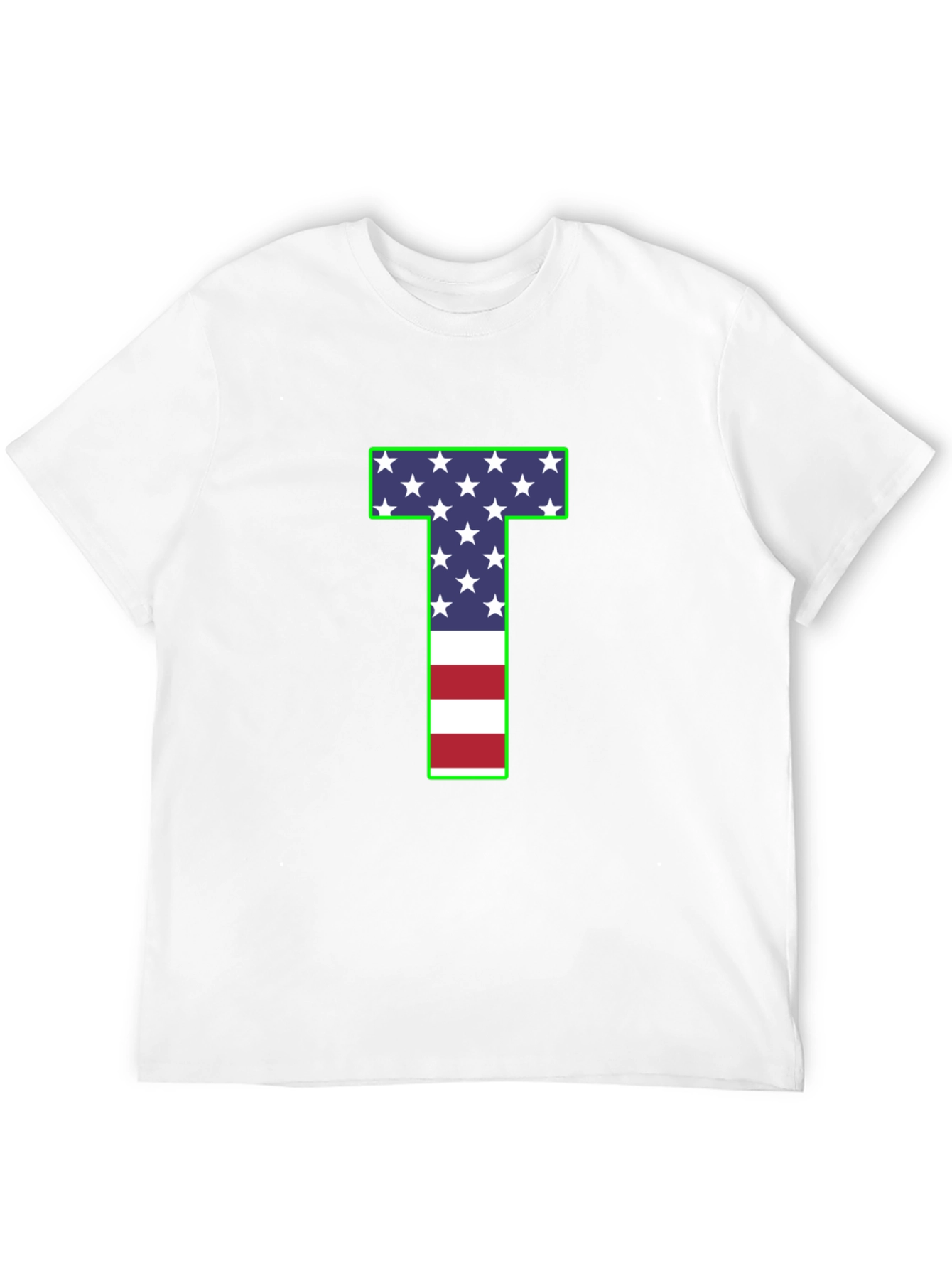USA Flag Letter T Patriotic T-Shirt