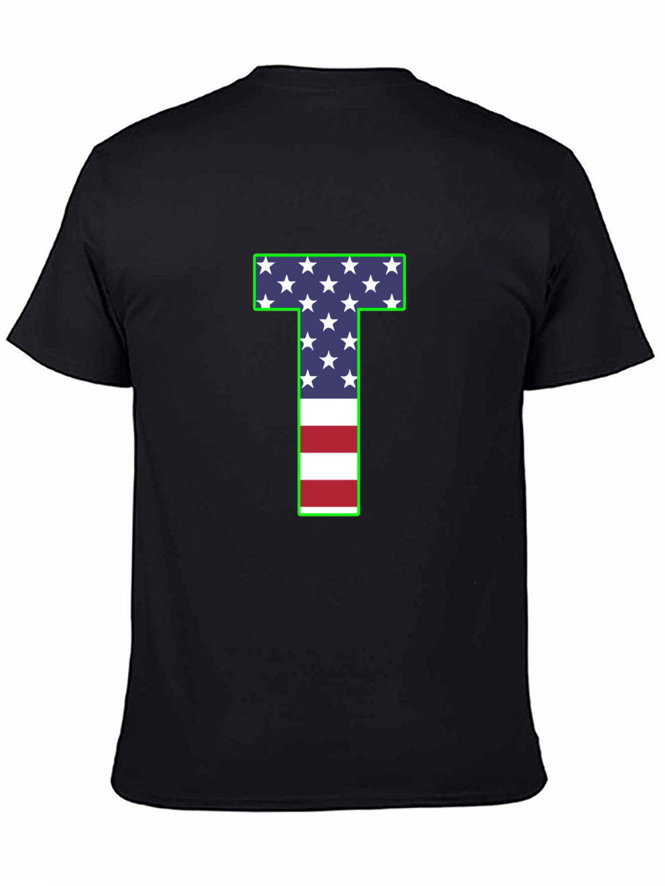 USA Flag Letter T Patriotic T-Shirt
