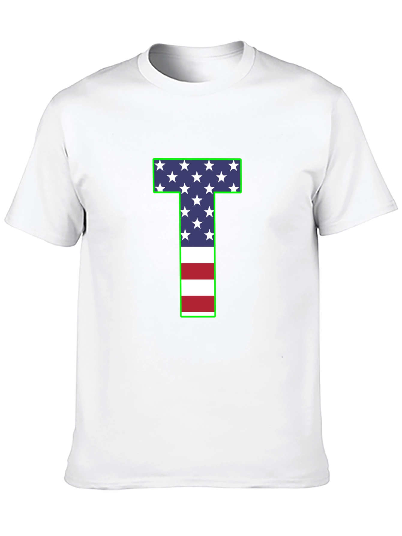 USA Flag Letter T Patriotic T-Shirt