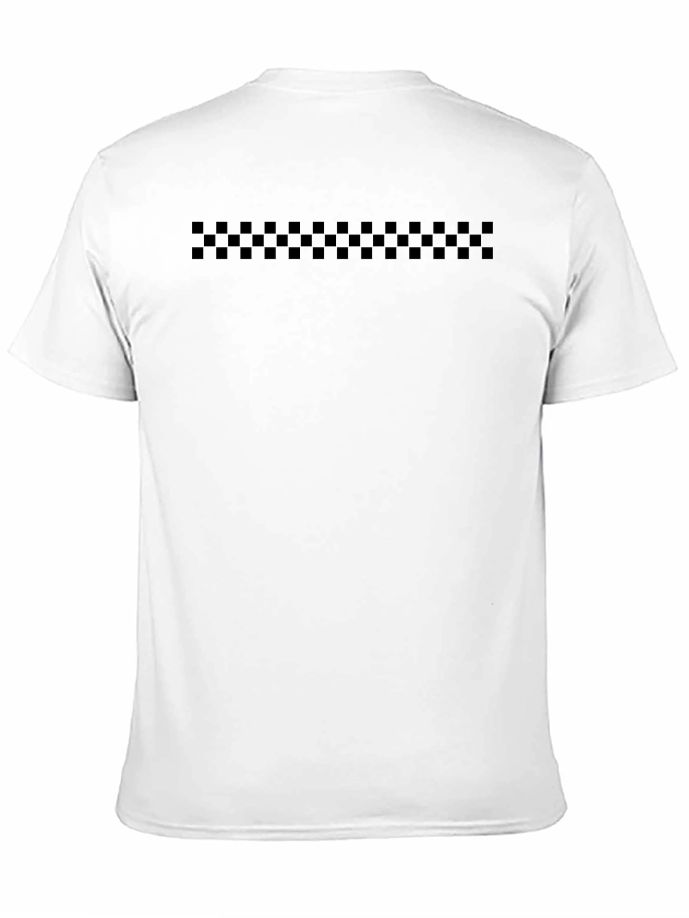 Black Checkerboard Crew Neck T-Shirt