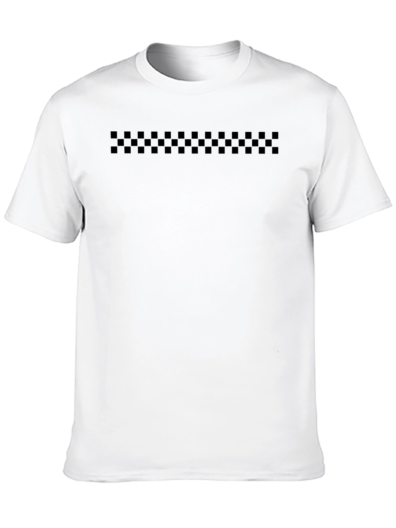 Black Checkerboard Crew Neck T-Shirt