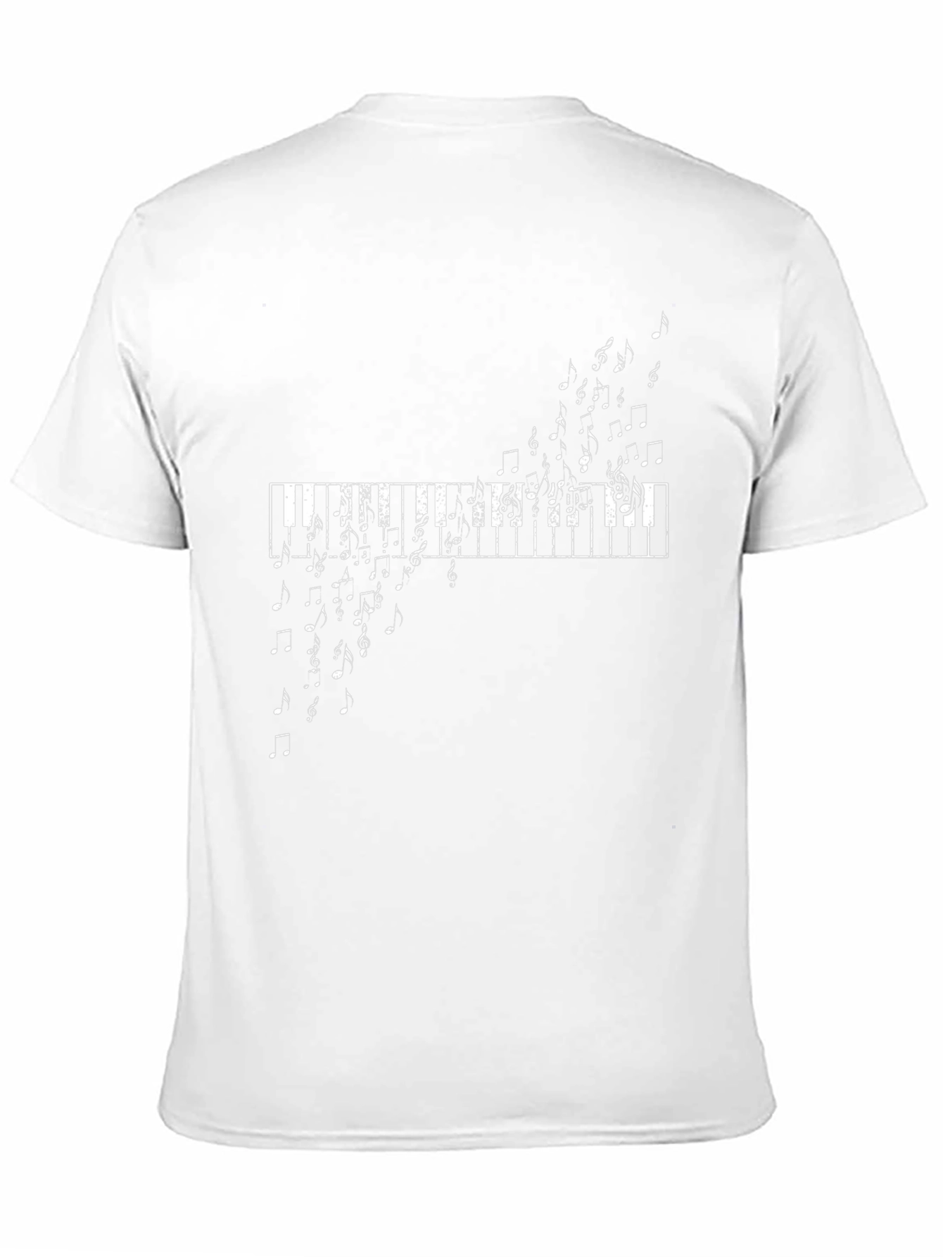 Musical Piano Notes Graphic Tee - Black Cotton
