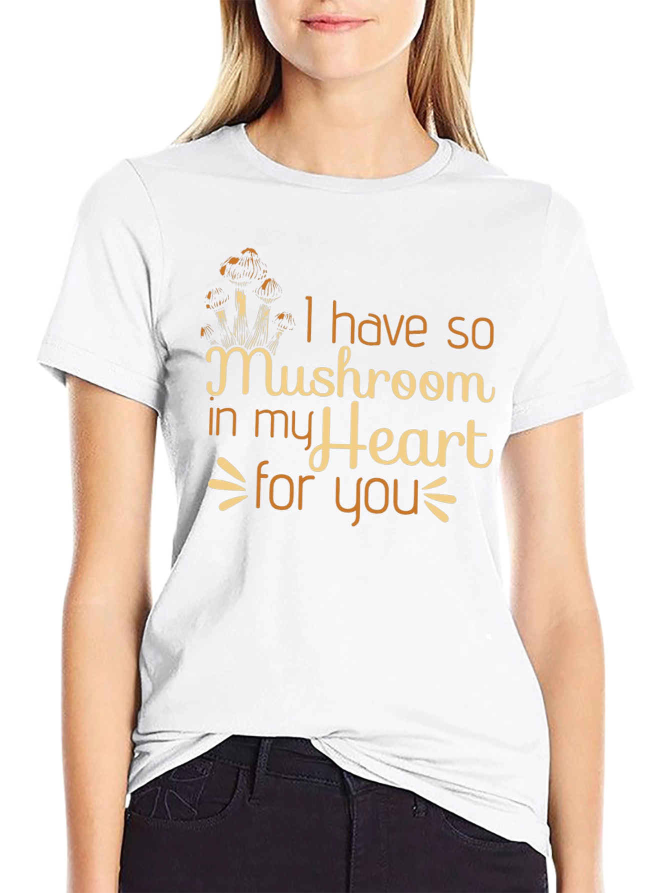 Mushroom Heart Graphic T-Shirt - Loveable Design
