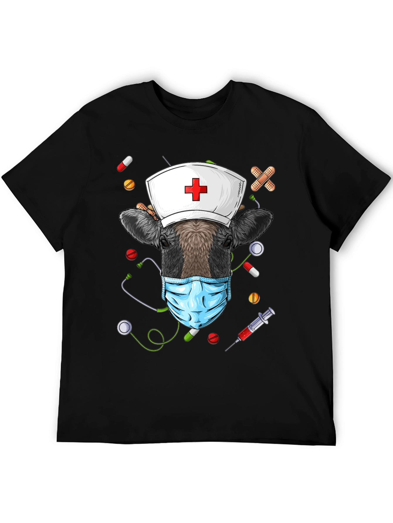 Nurse Cow Graphic Tee - Unisex Black T-Shirt