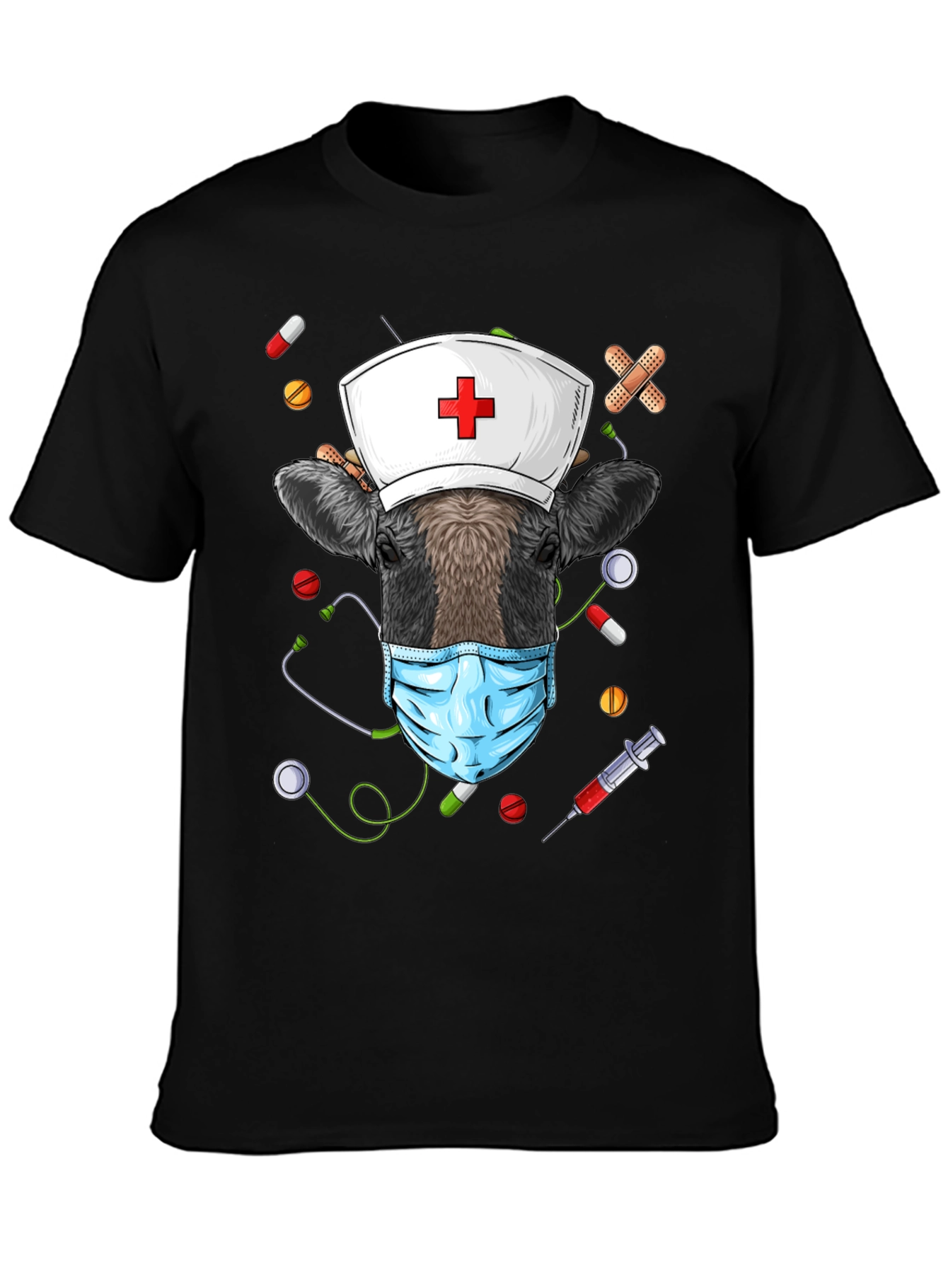 Nurse Cow Graphic Tee - Unisex Black T-Shirt