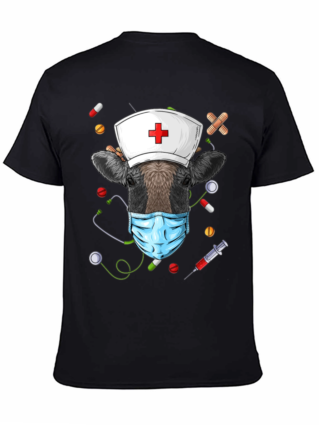 Nurse Cow Graphic Tee - Unisex Black T-Shirt