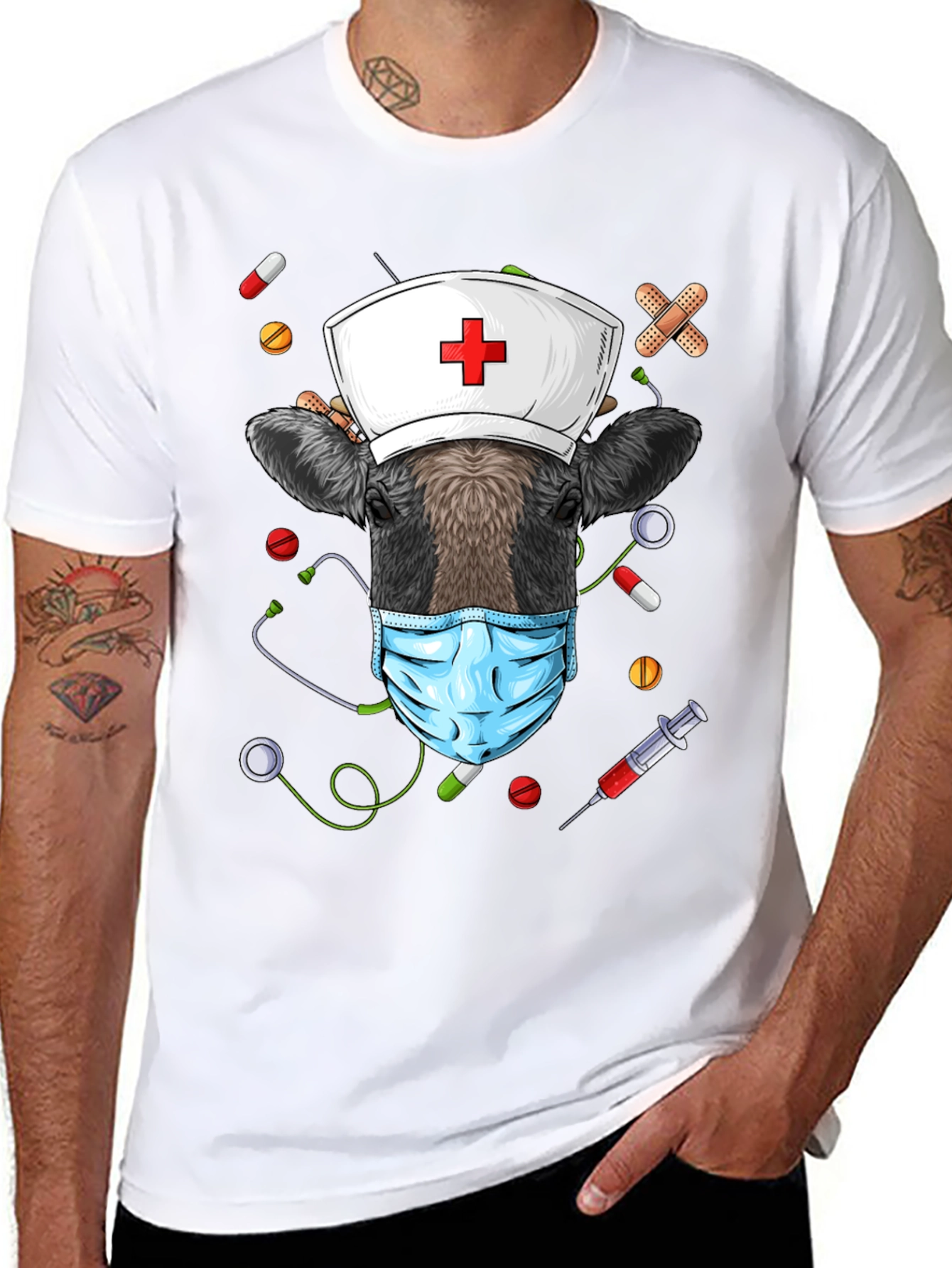 Nurse Cow Graphic Tee - Unisex Black T-Shirt