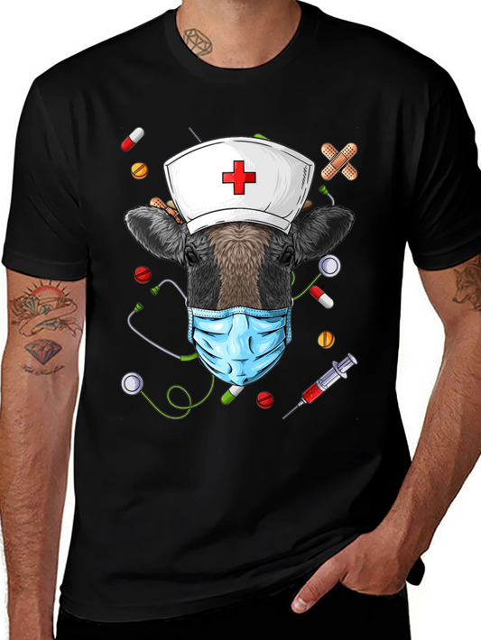 Nurse Cow Graphic Tee - Unisex Black T-Shirt