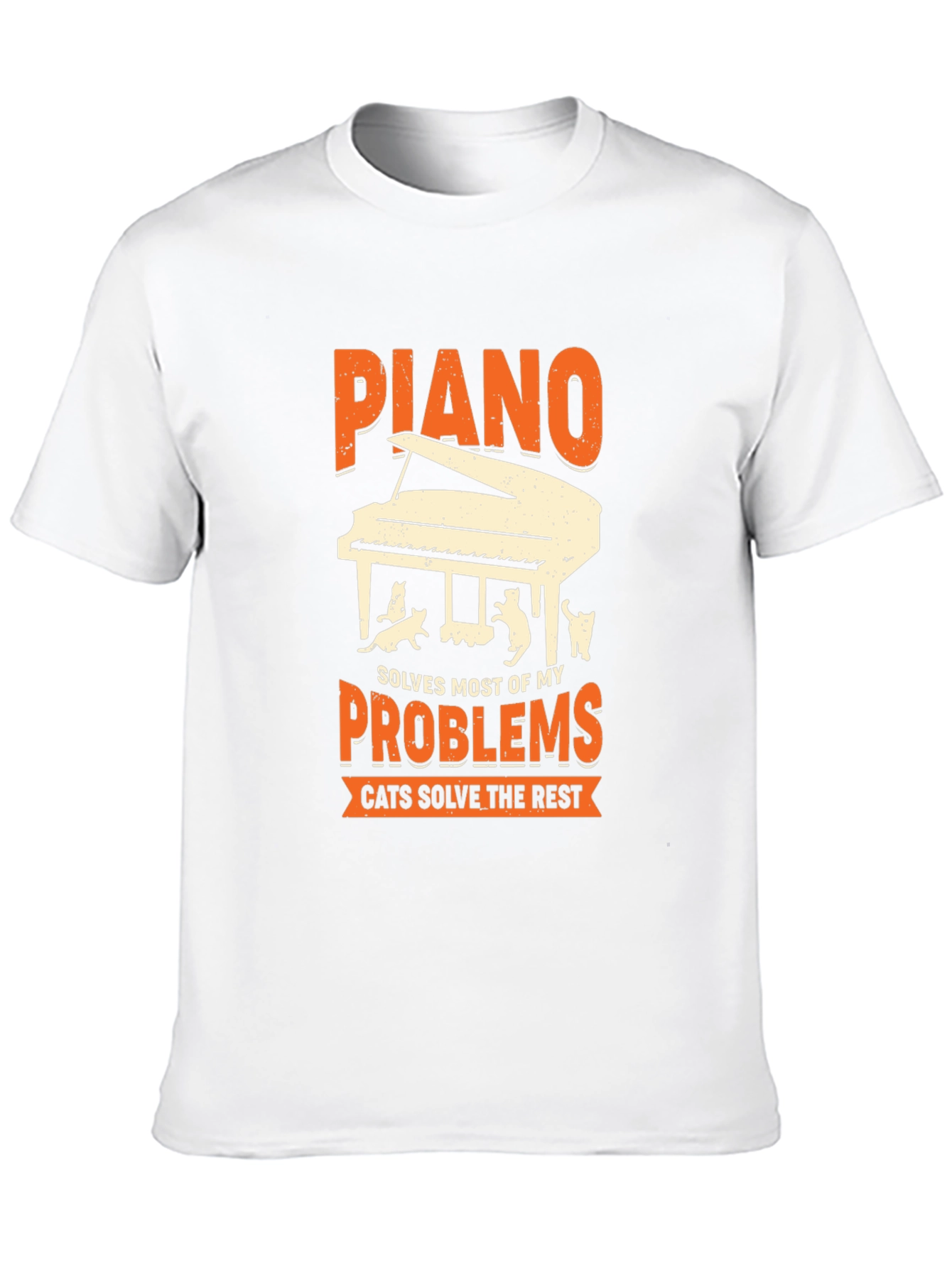 Piano & Cats Graphic Tee - Solve My Problems!