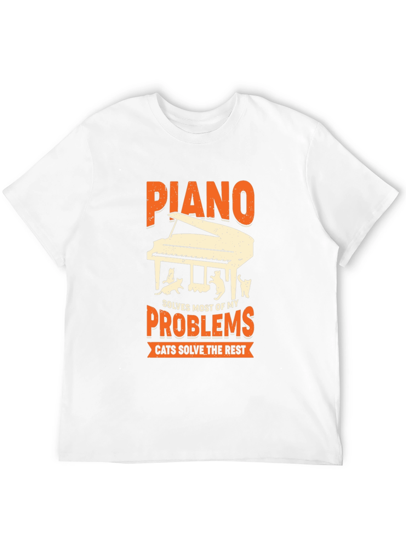 Piano & Cats Graphic Tee - Solve My Problems!