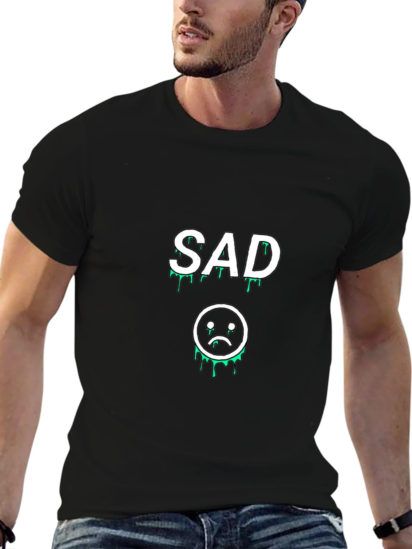 Sad Drip Graphic Black Tee