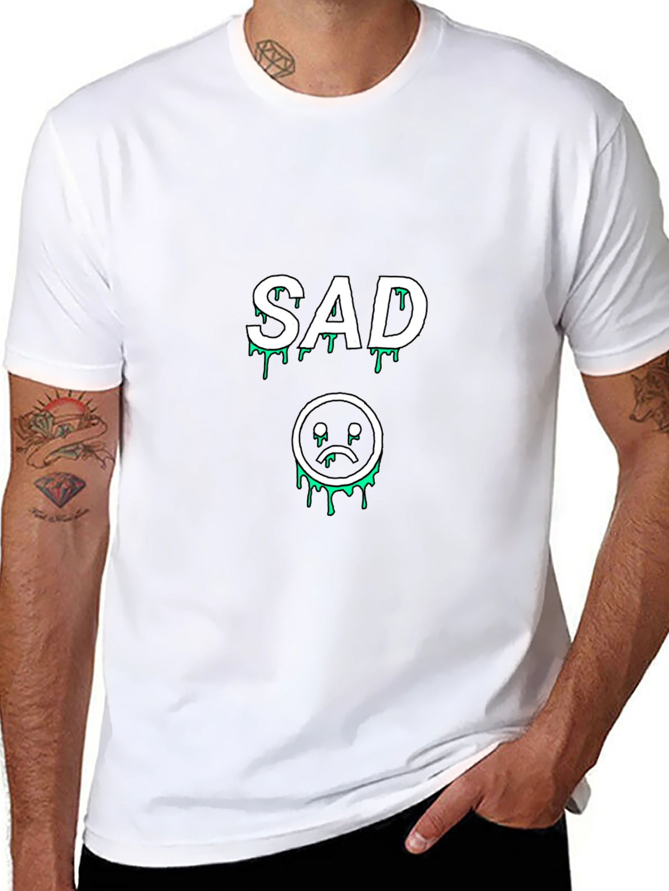 Sad Drip Graphic Black Tee