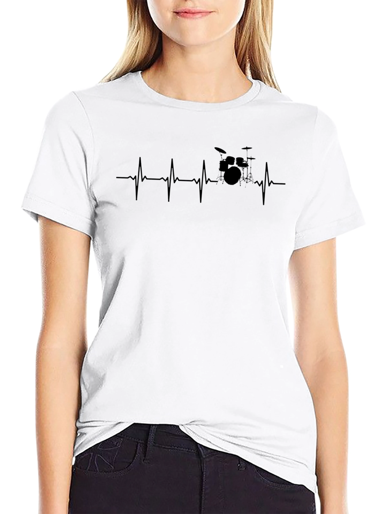 Drumbeat Heartbeat Graphic T-Shirt - Musician Gift